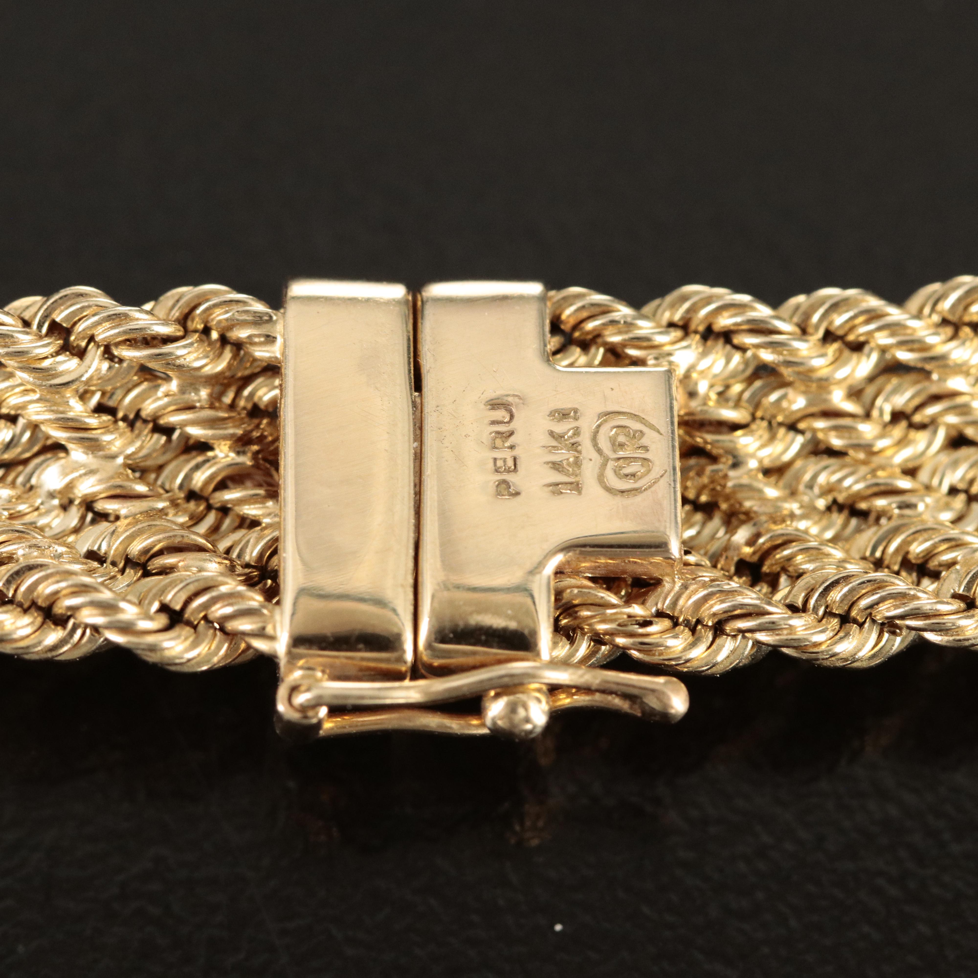 14K Braided Rope Chain Necklace