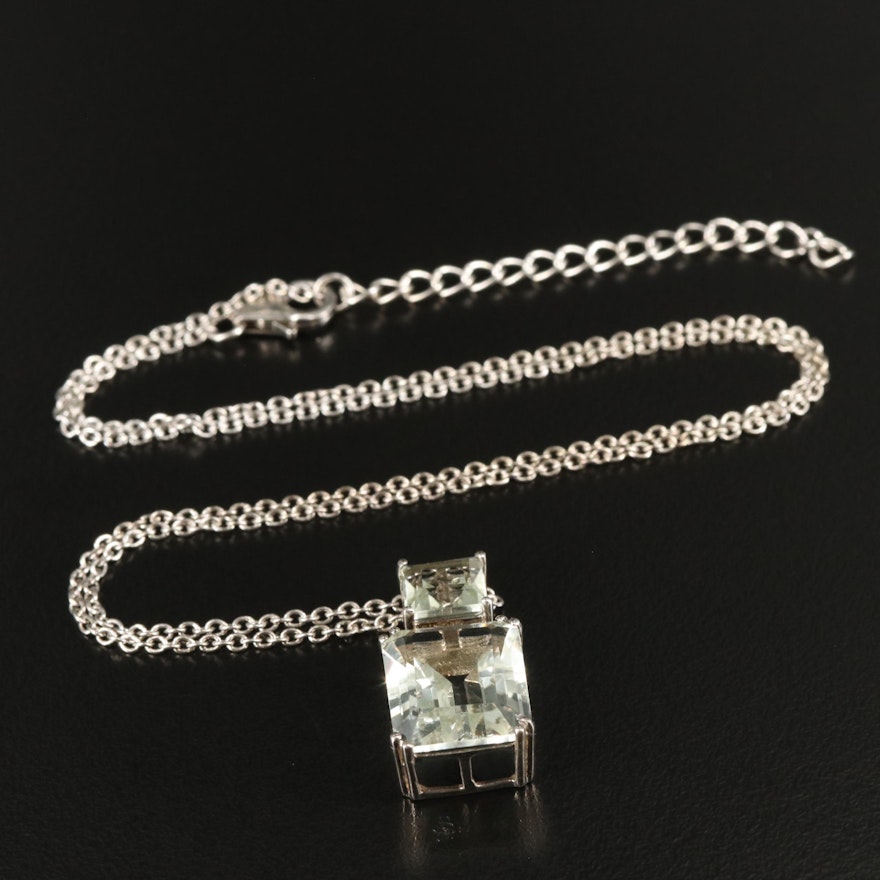 Sterling Prasiolite Pendant Necklace