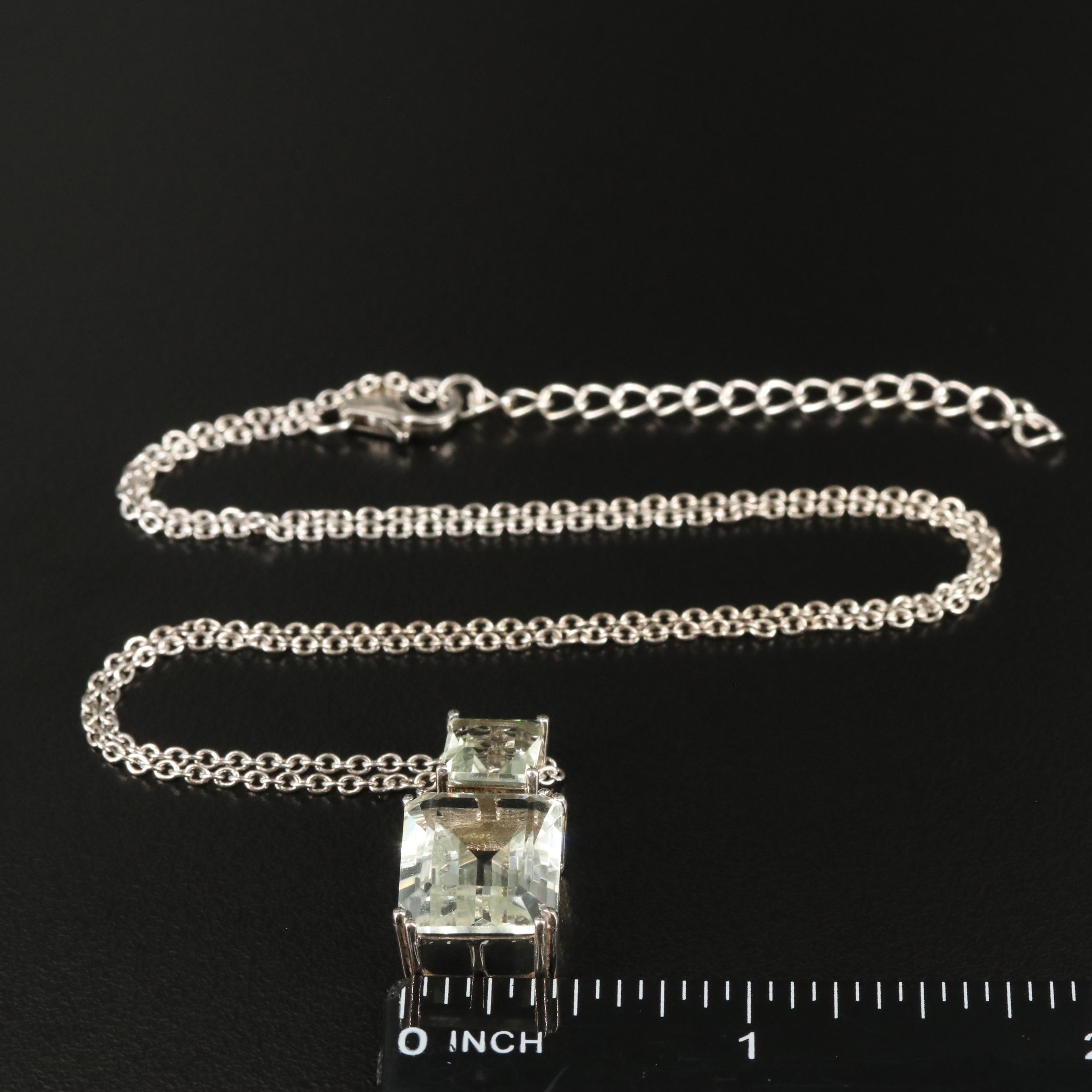 Sterling Prasiolite Pendant Necklace