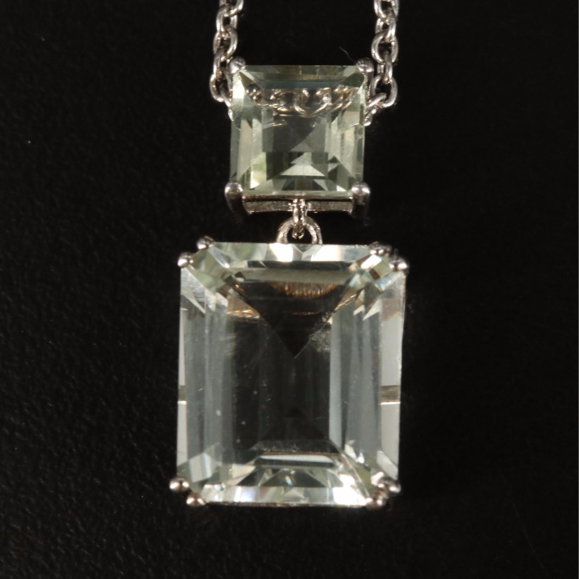 Sterling Prasiolite Pendant Necklace
