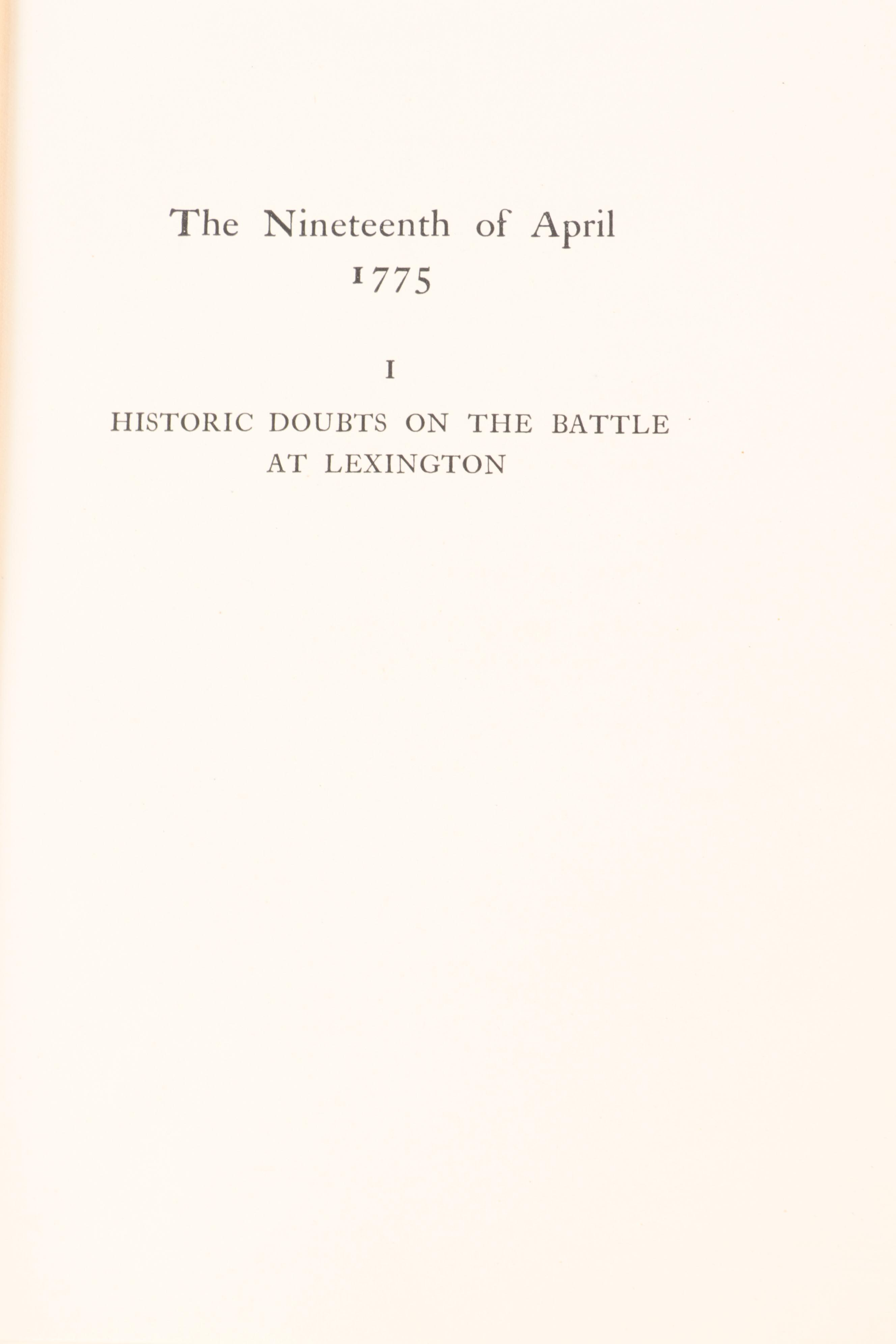 Illustrated "The Nineteenth of April, 1775" by Harold Murdock, 1923