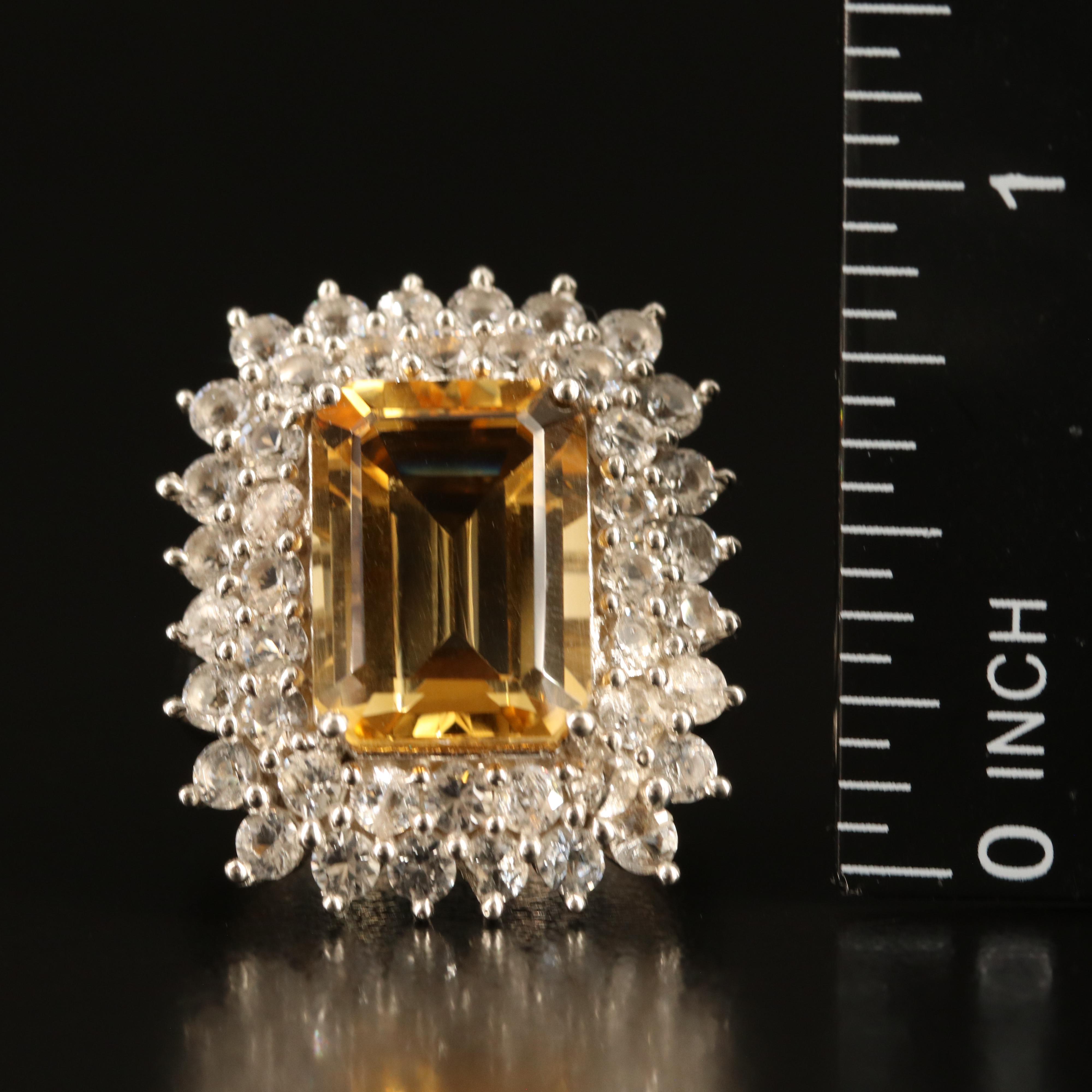 Sterling Citrine and Topaz Ring