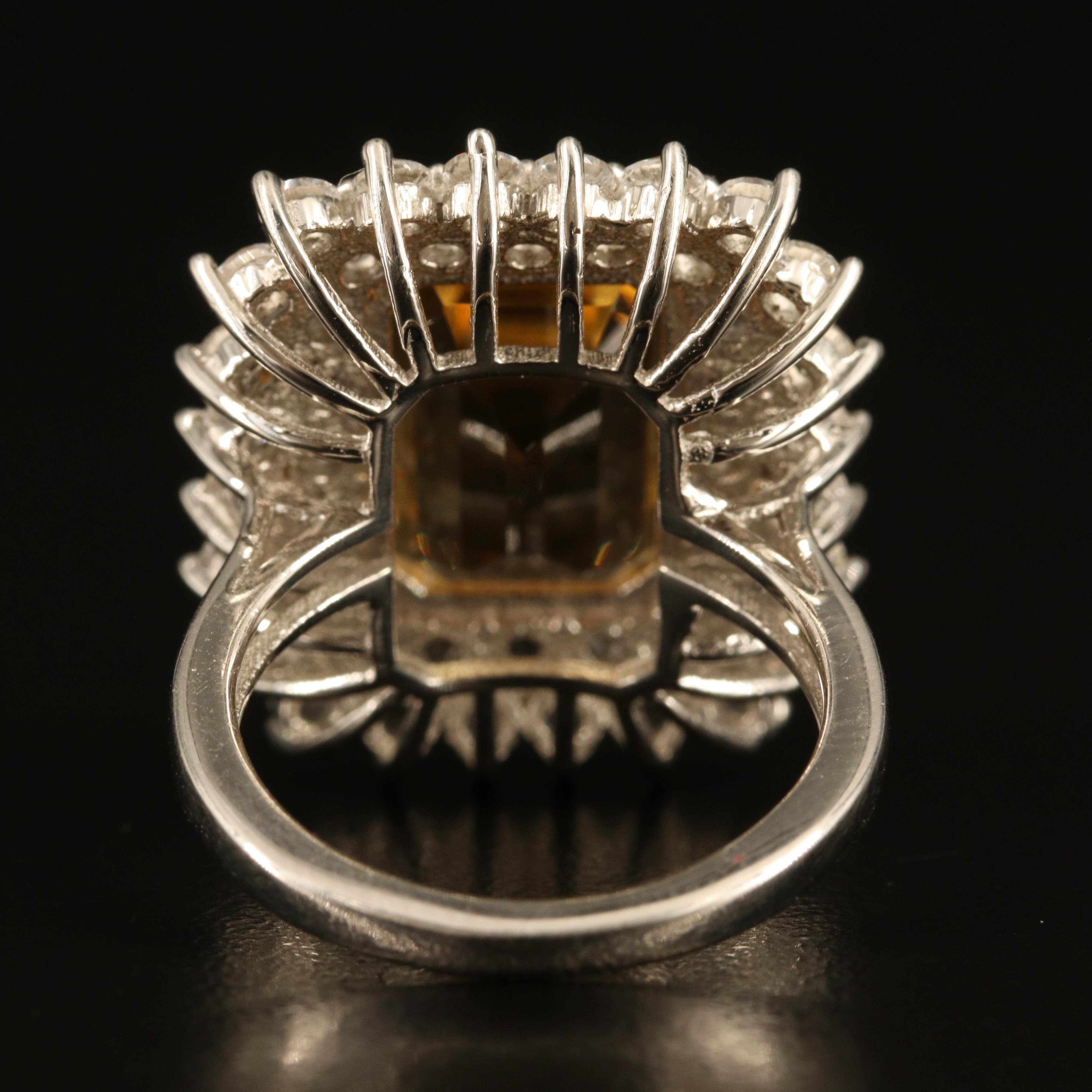 Sterling Citrine and Topaz Ring