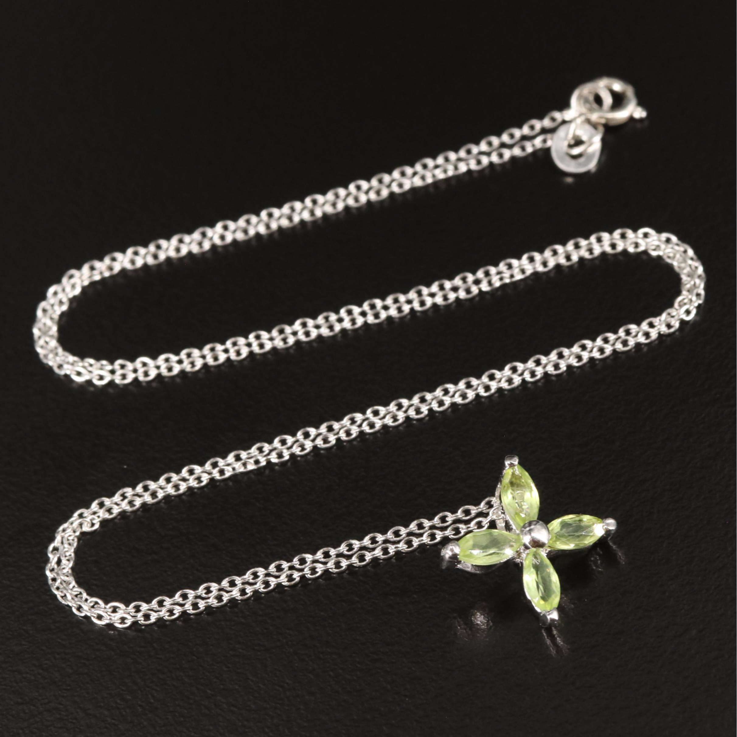 Sterling Peridot Pendant Necklace
