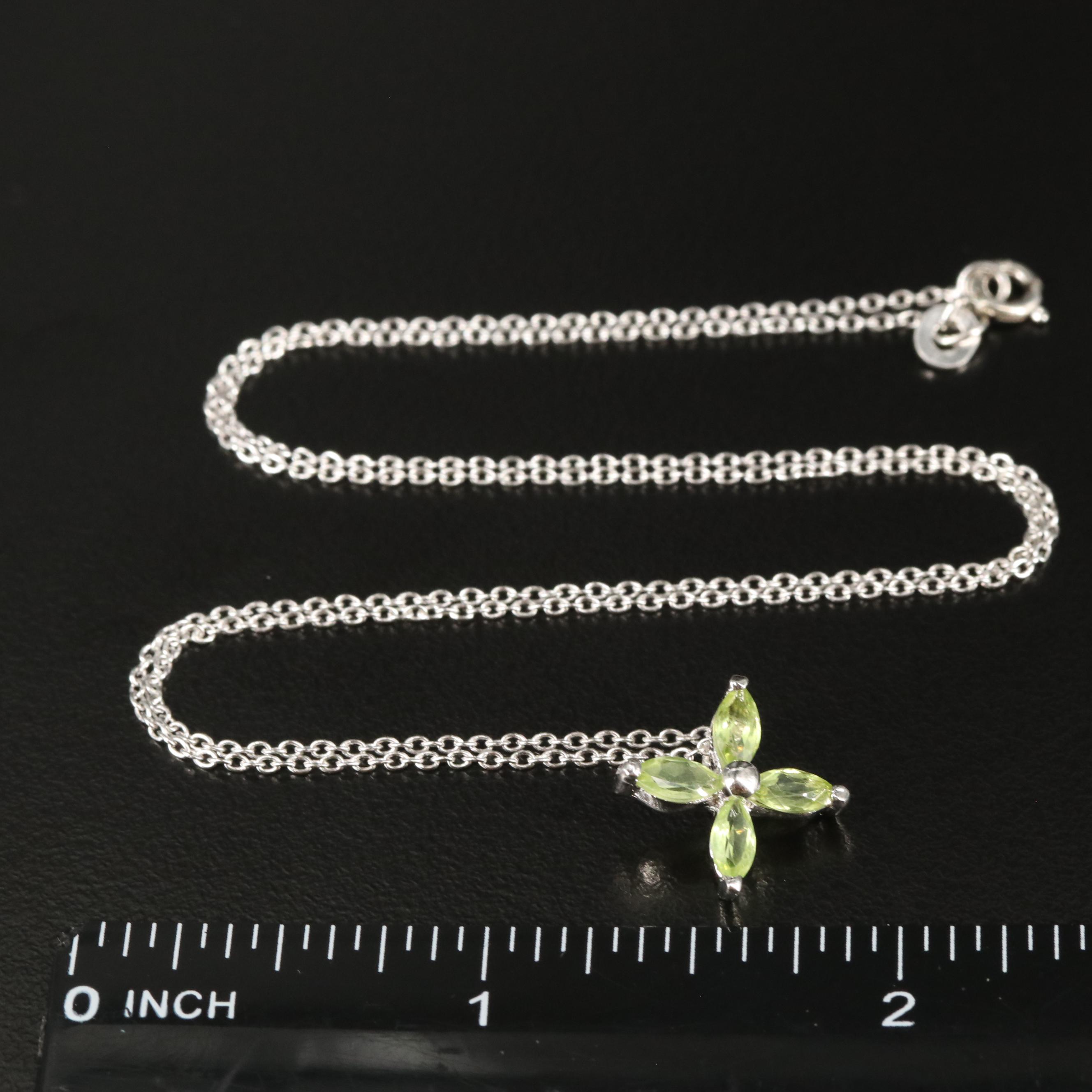 Sterling Peridot Pendant Necklace