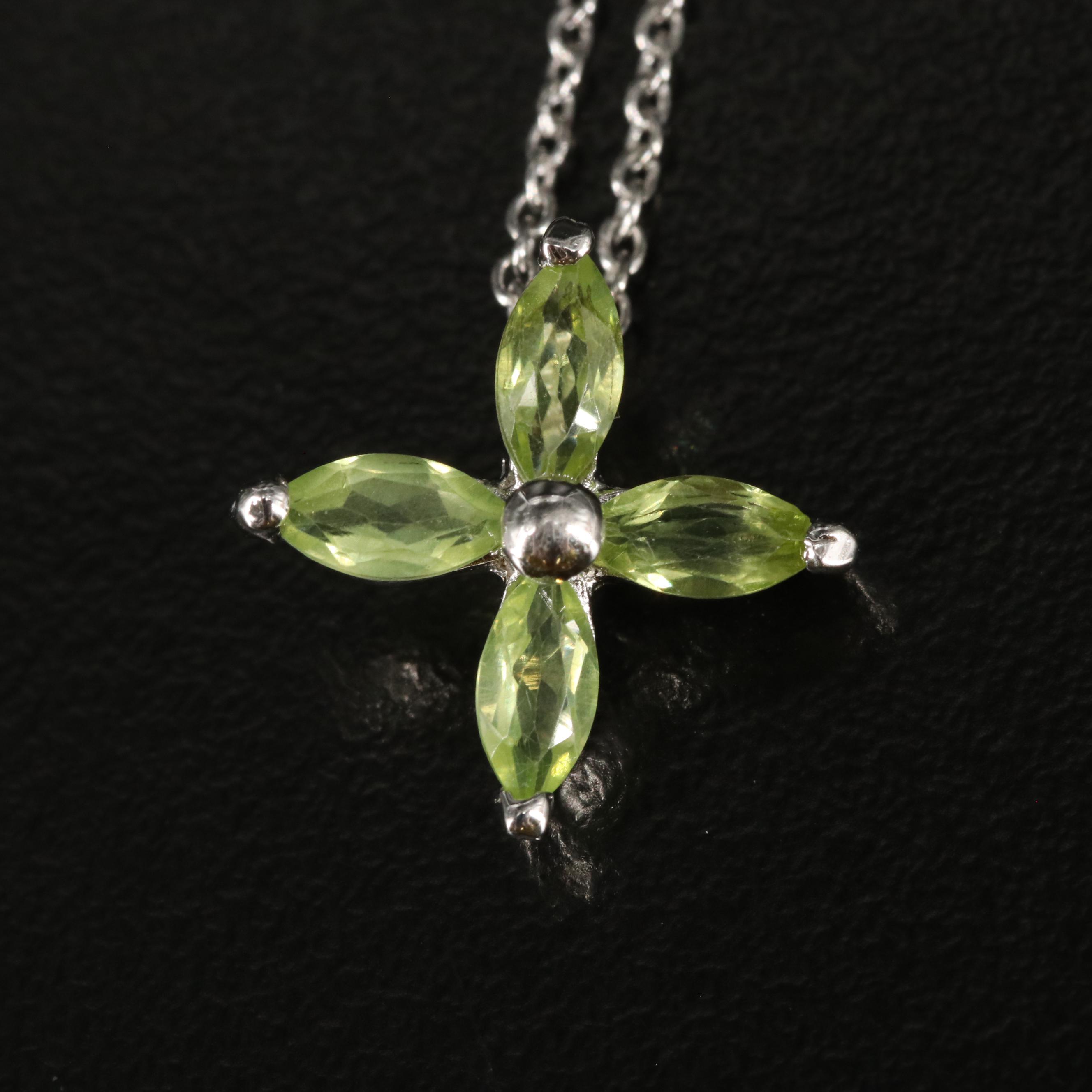 Sterling Peridot Pendant Necklace