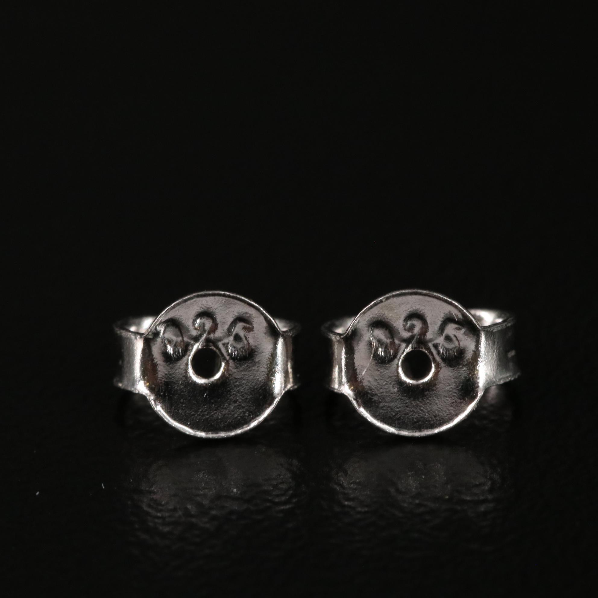 Sterling Diamond Cluster Stud Earrings