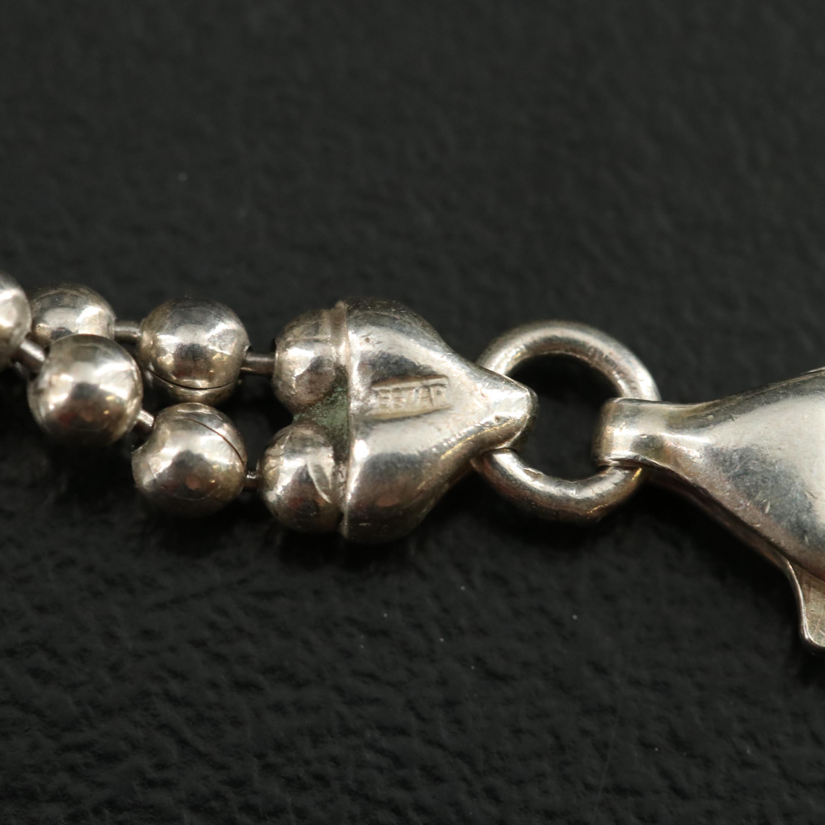 Gucci Sterling Logo Bar Pendant Necklace