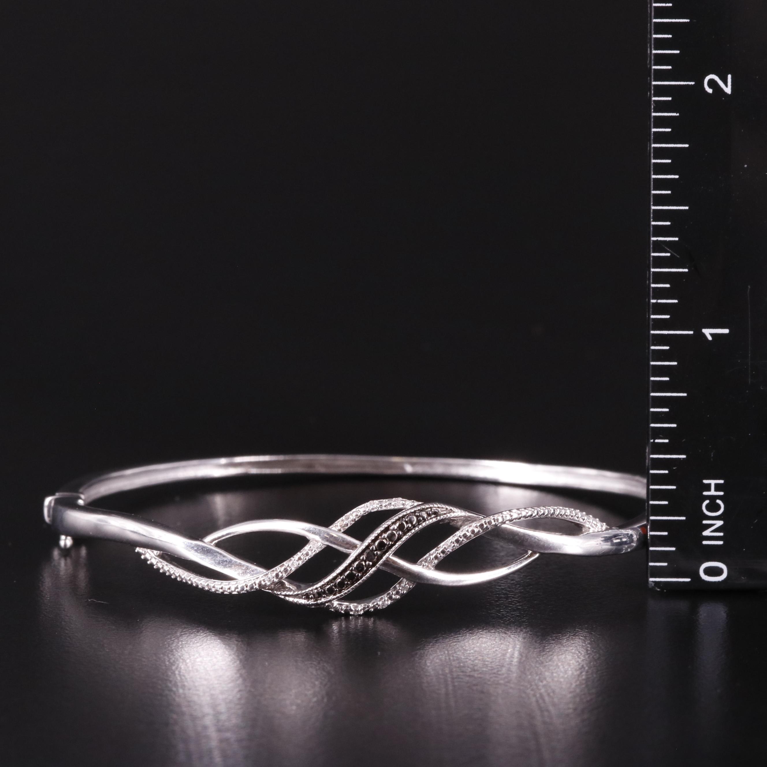 Sterling Diamond Bracelet, Earrings and Festoon Necklace Set