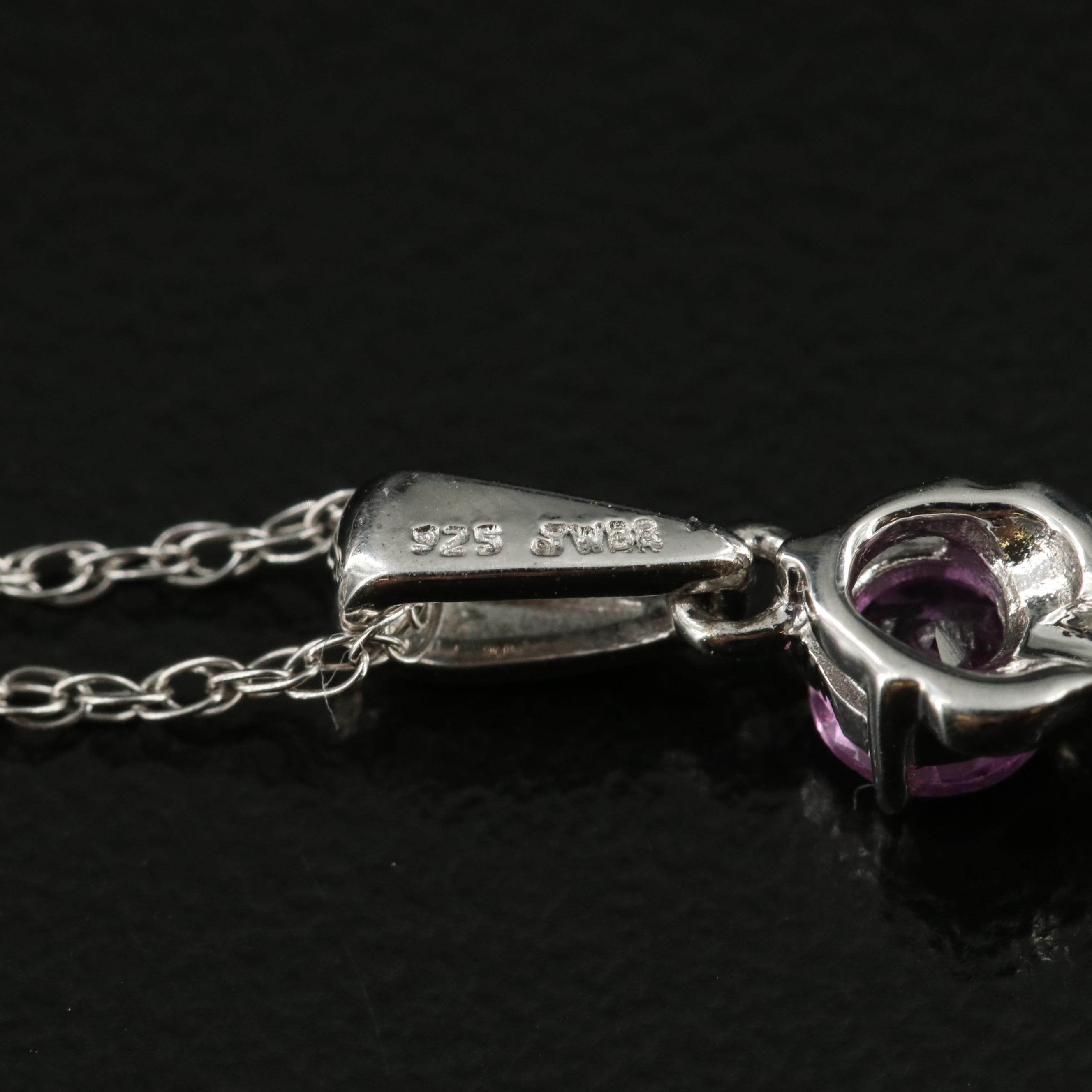 Sterling Sapphire Pendant Necklace