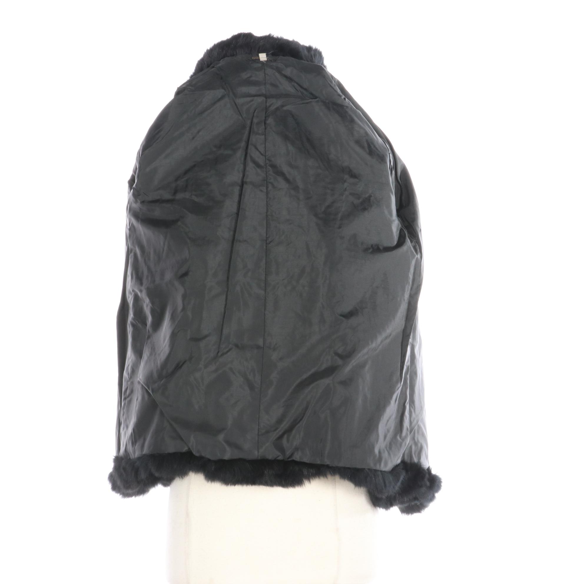 Rabbit Fur Notched Collar Jacket