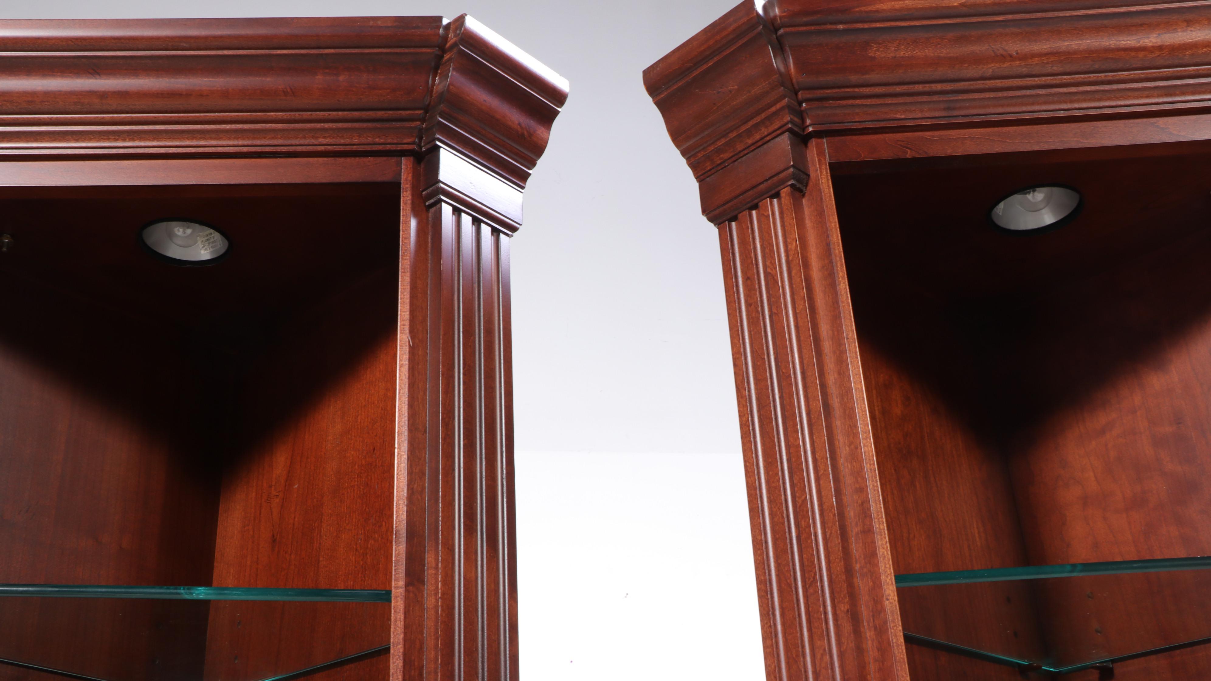 Two Hooker Furniture Mahogany Corner Cabinets