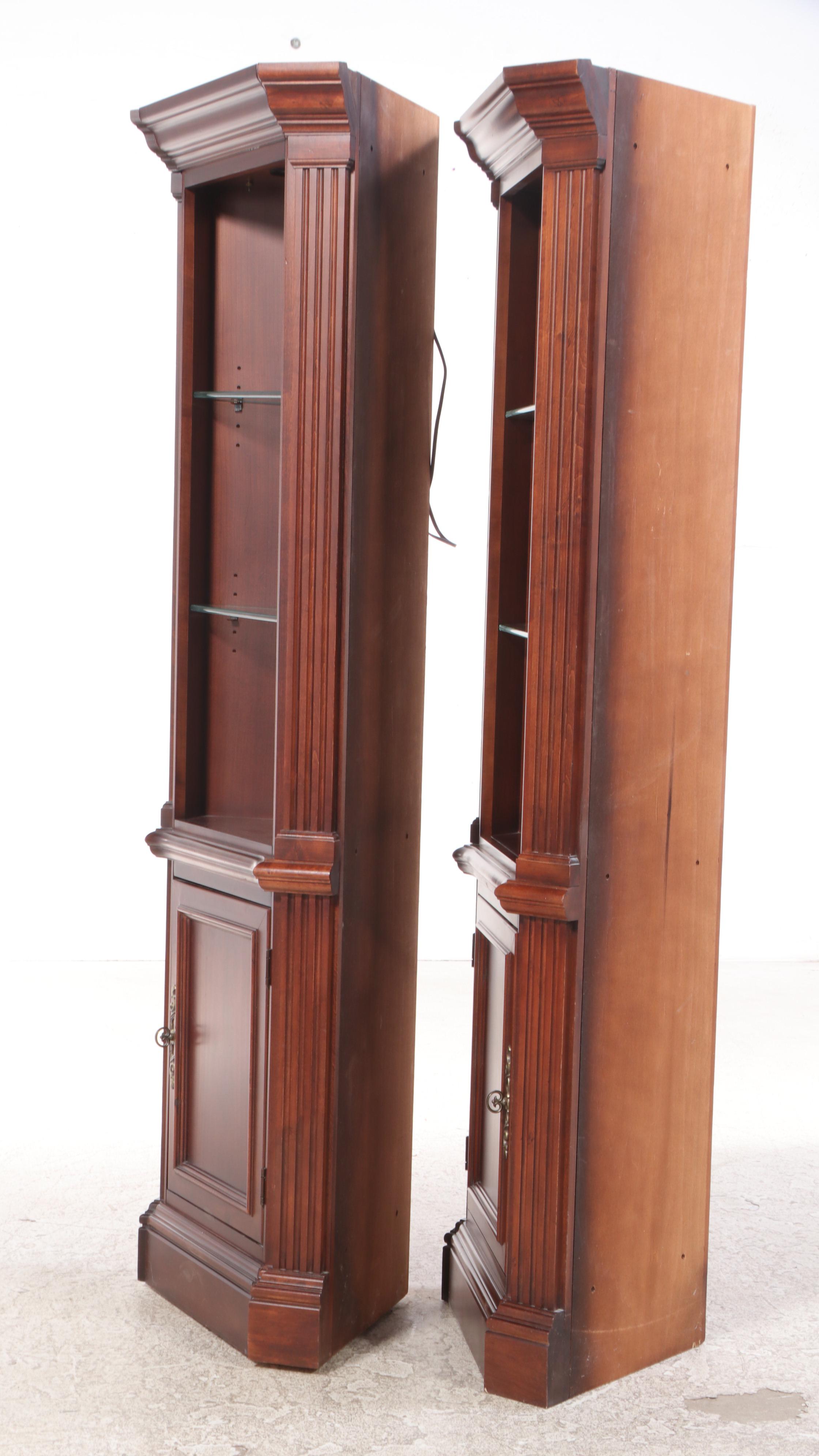 Two Hooker Furniture Mahogany Corner Cabinets