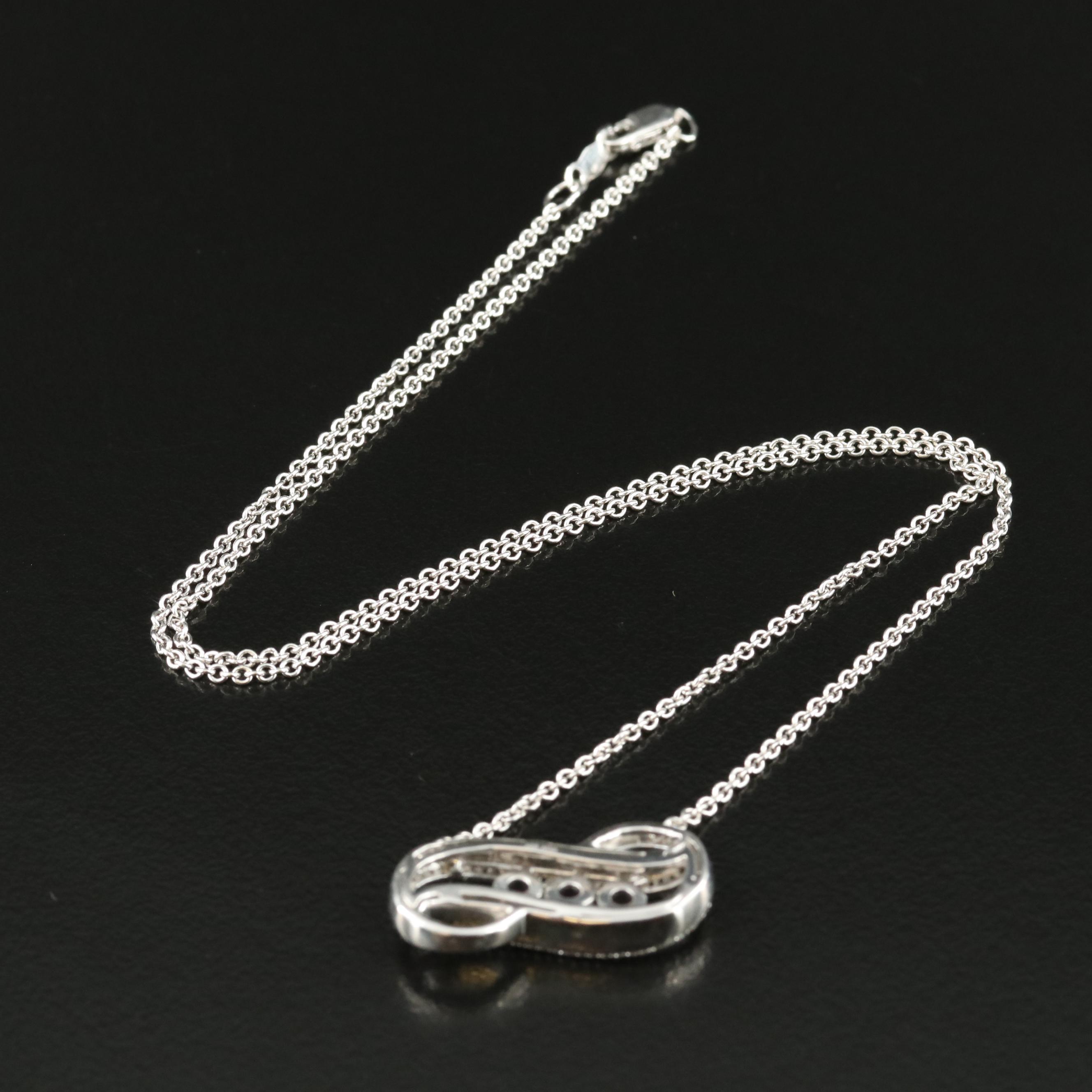 Sterling Amethyst and Sapphire Pendant Necklace