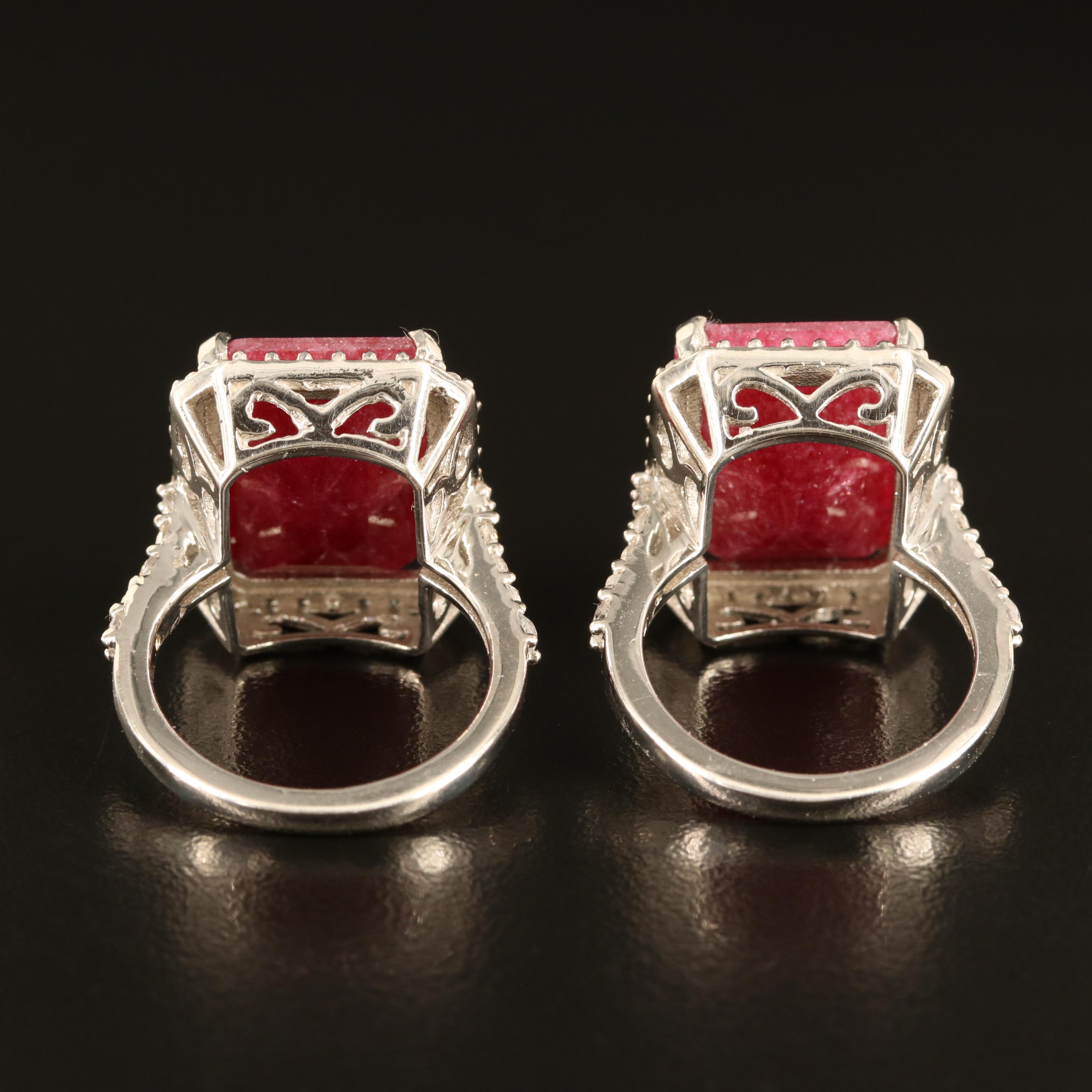 Sterling Beryl and White Topaz Rings