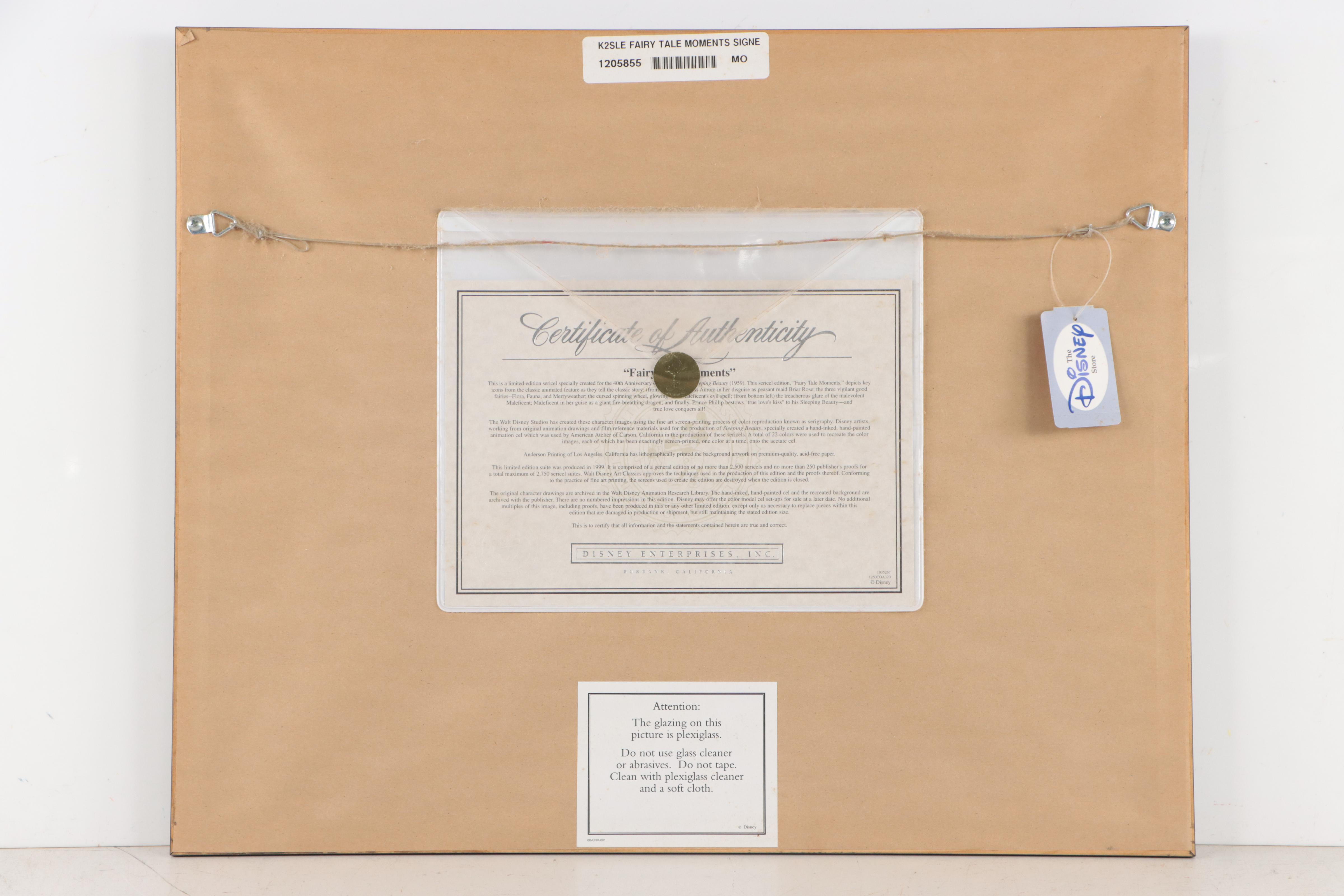 Disney Sericel Signed by Character Voice Artist "Fairy Tale Moments," 1999