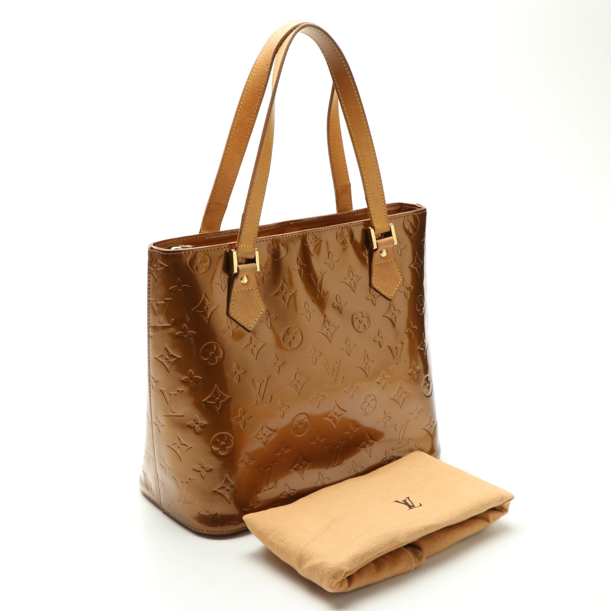 Louis Vuitton Houston Tote in Bronze Monogram Vernis and Vachetta Leather