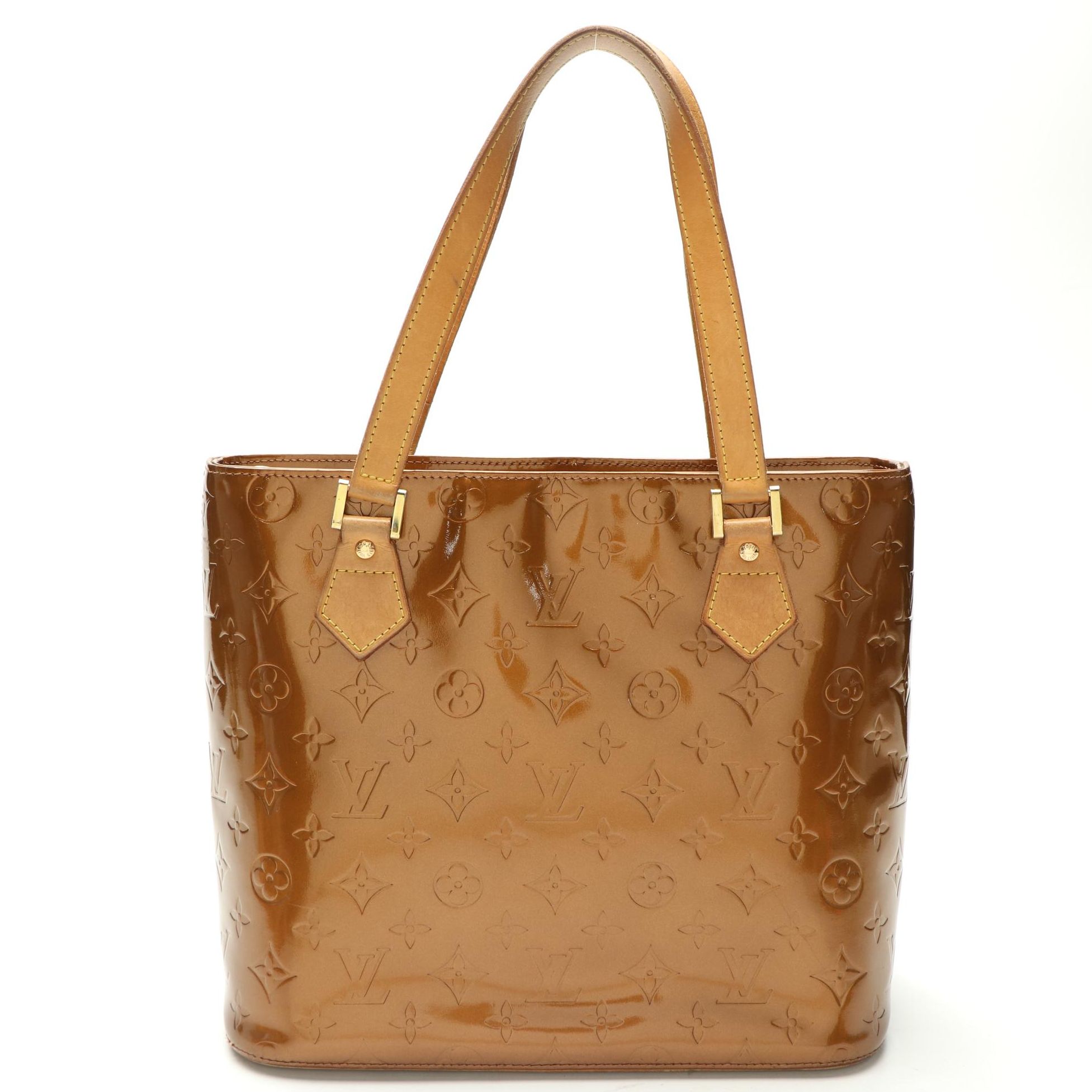 Louis Vuitton Houston Tote in Bronze Monogram Vernis and Vachetta Leather