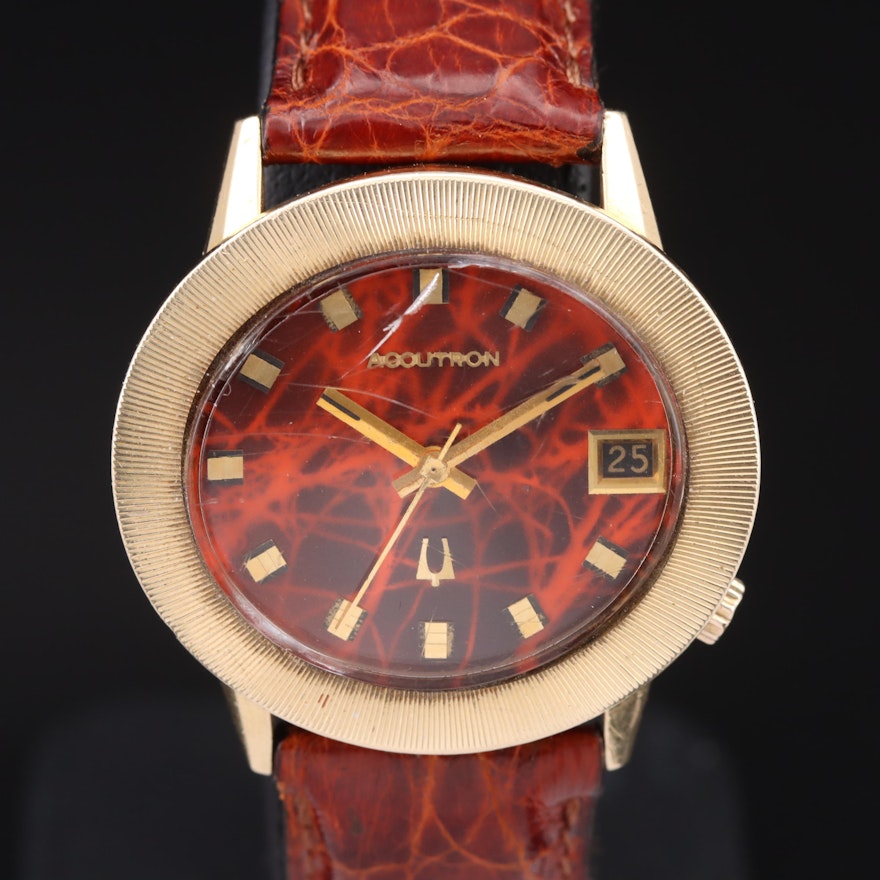 1971 Bulova Accutron 14K with Date Wristwatch