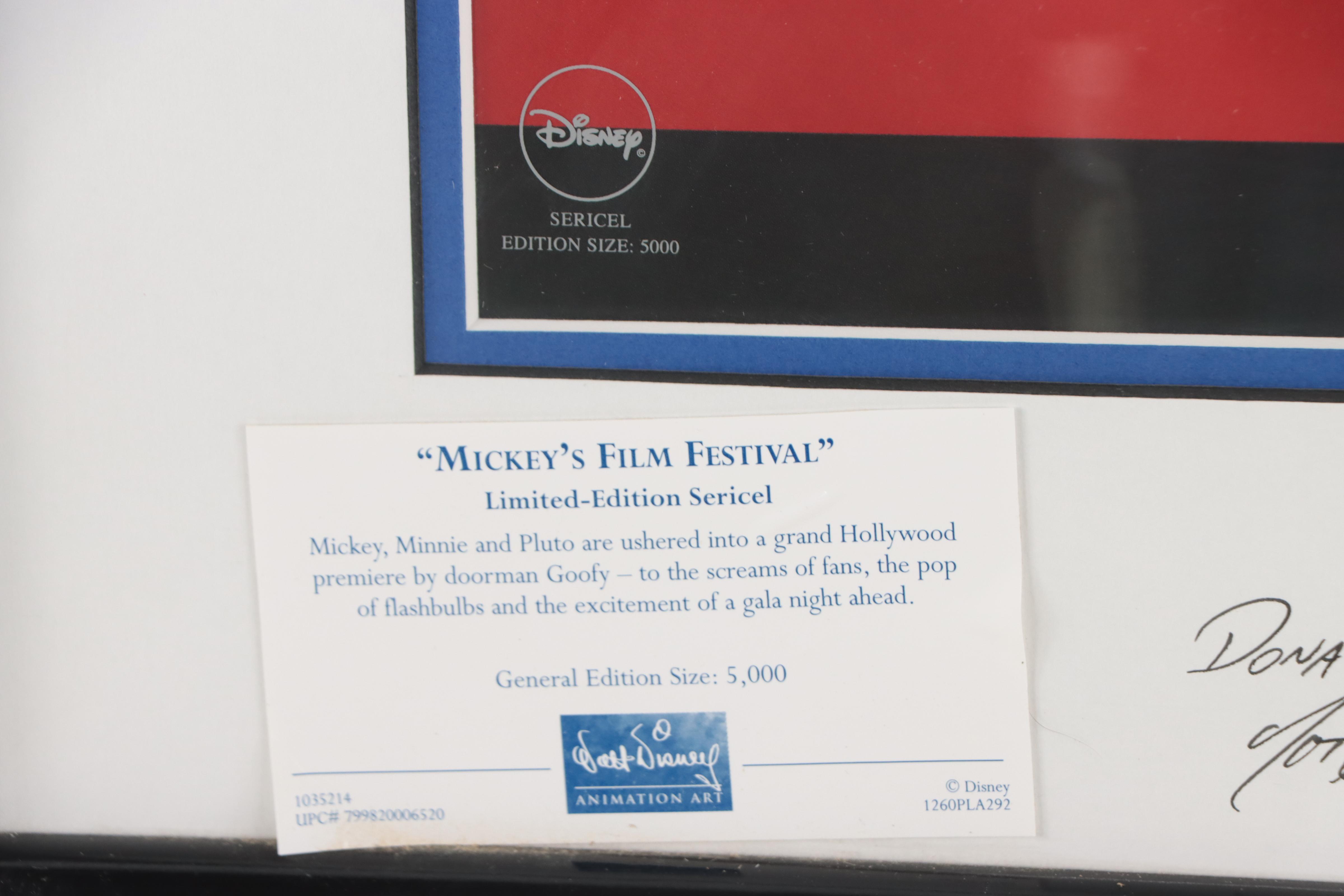 Disney Sericel Signed by Character Voice Artists "Mickey's Film Festival," 1999