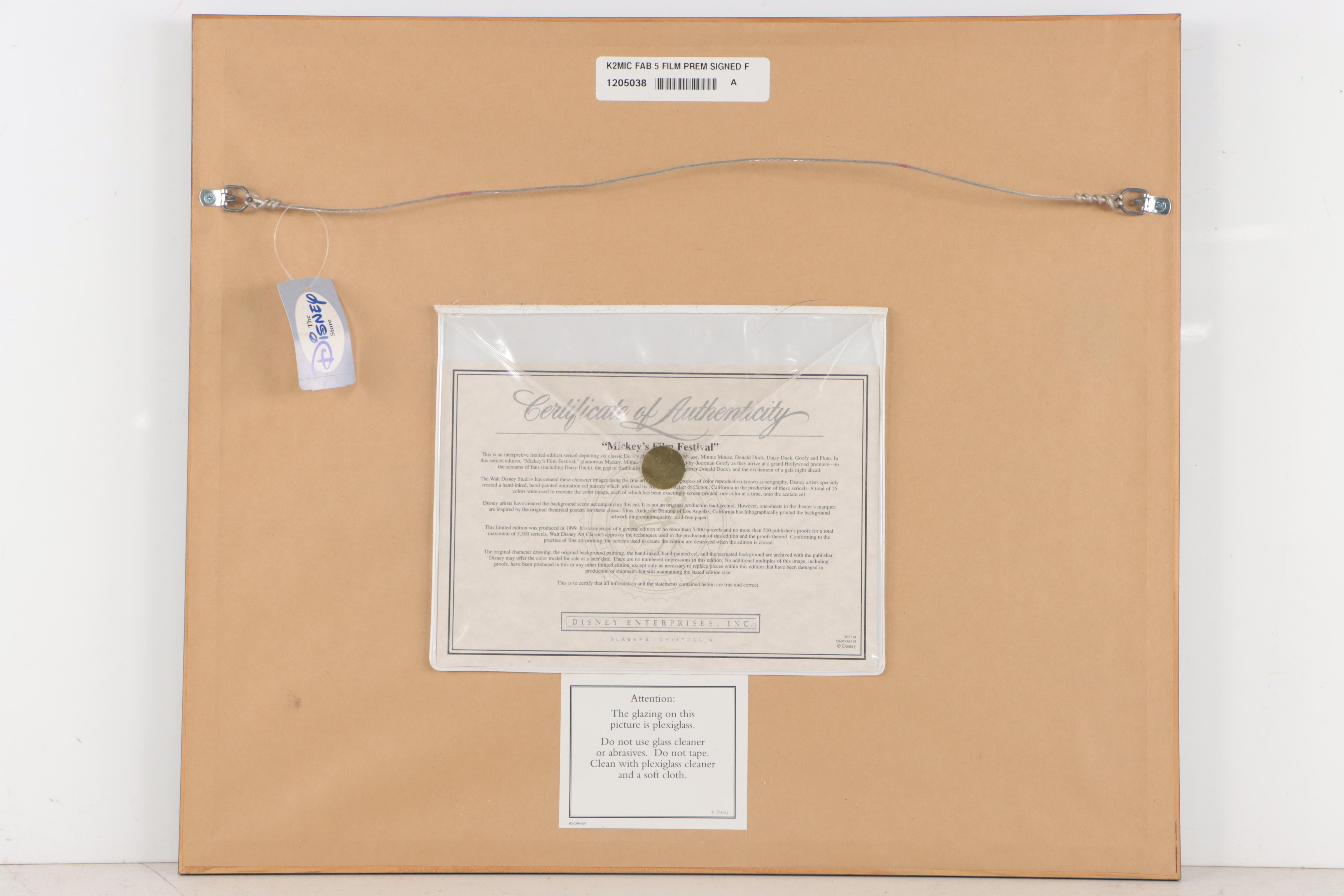 Disney Sericel Signed by Character Voice Artists "Mickey's Film Festival," 1999