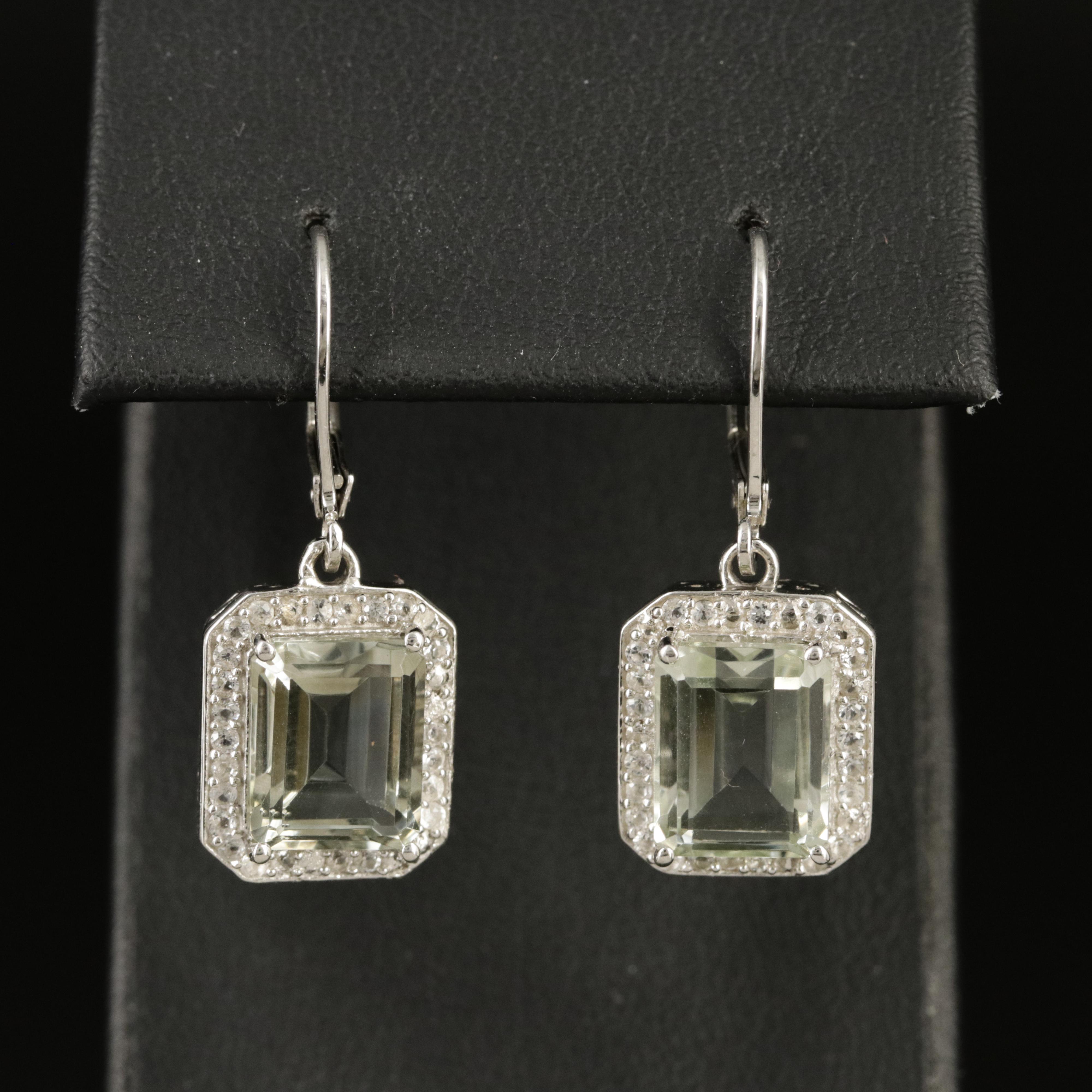 Sterling Prasiolite and Topaz Earrings