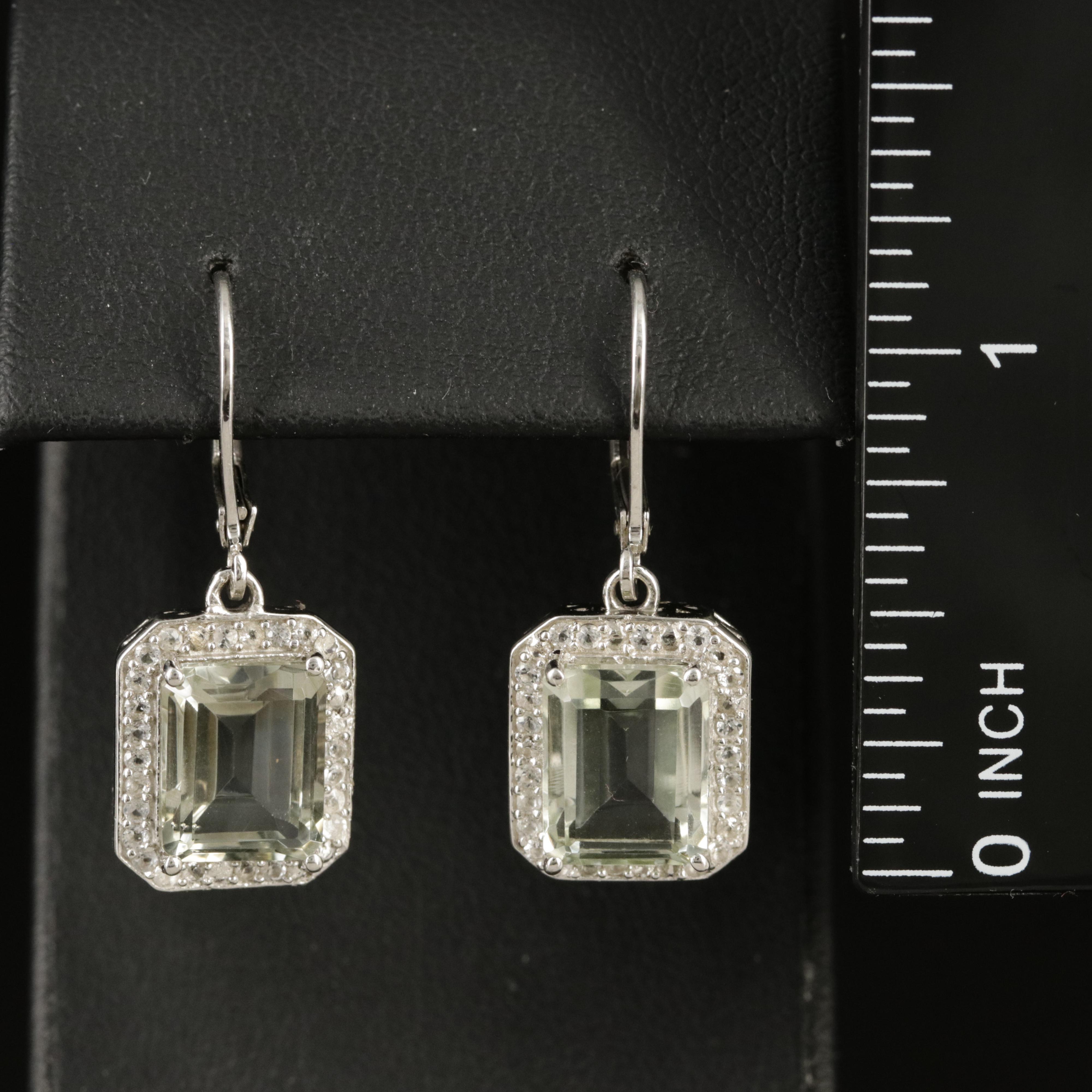 Sterling Prasiolite and Topaz Earrings