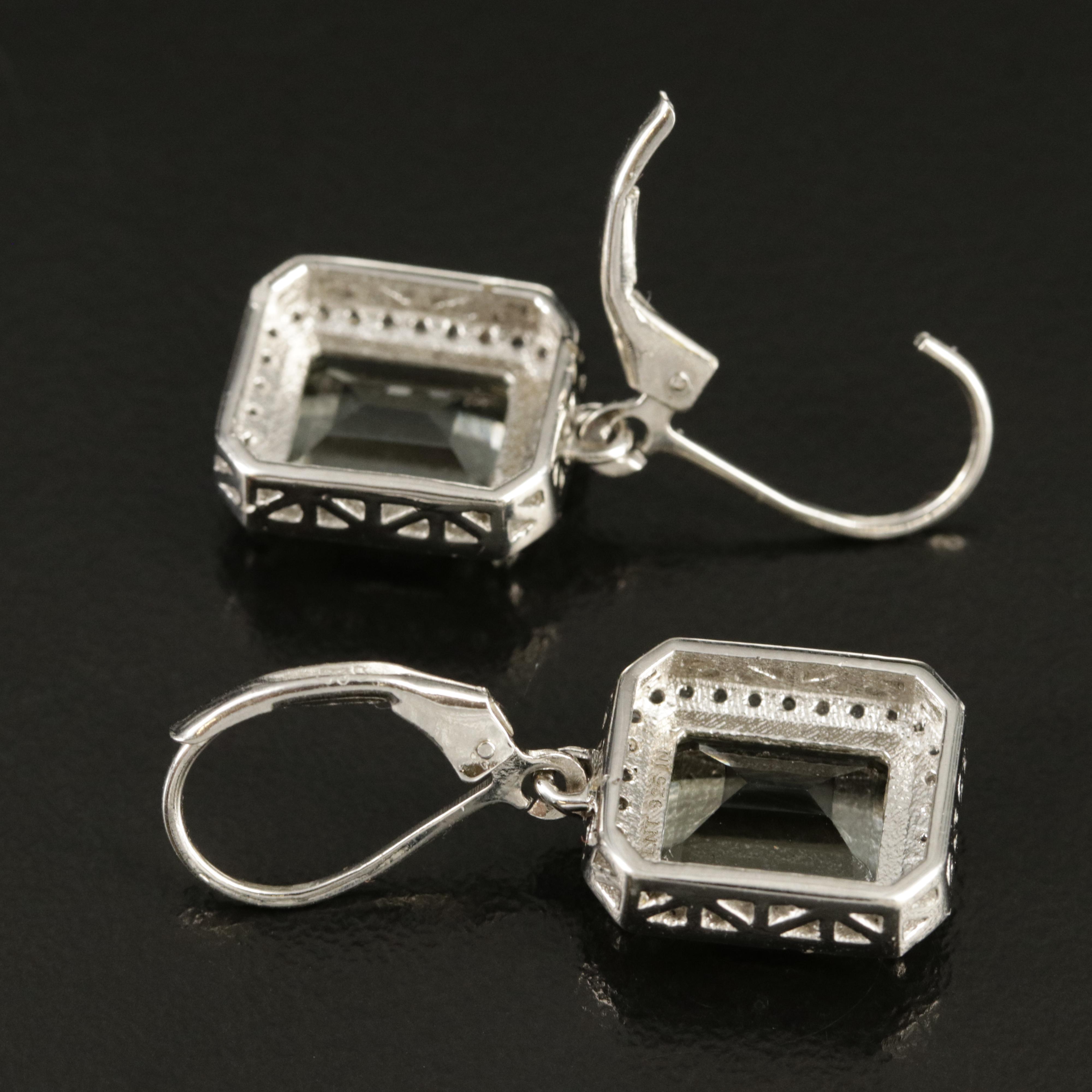 Sterling Prasiolite and Topaz Earrings