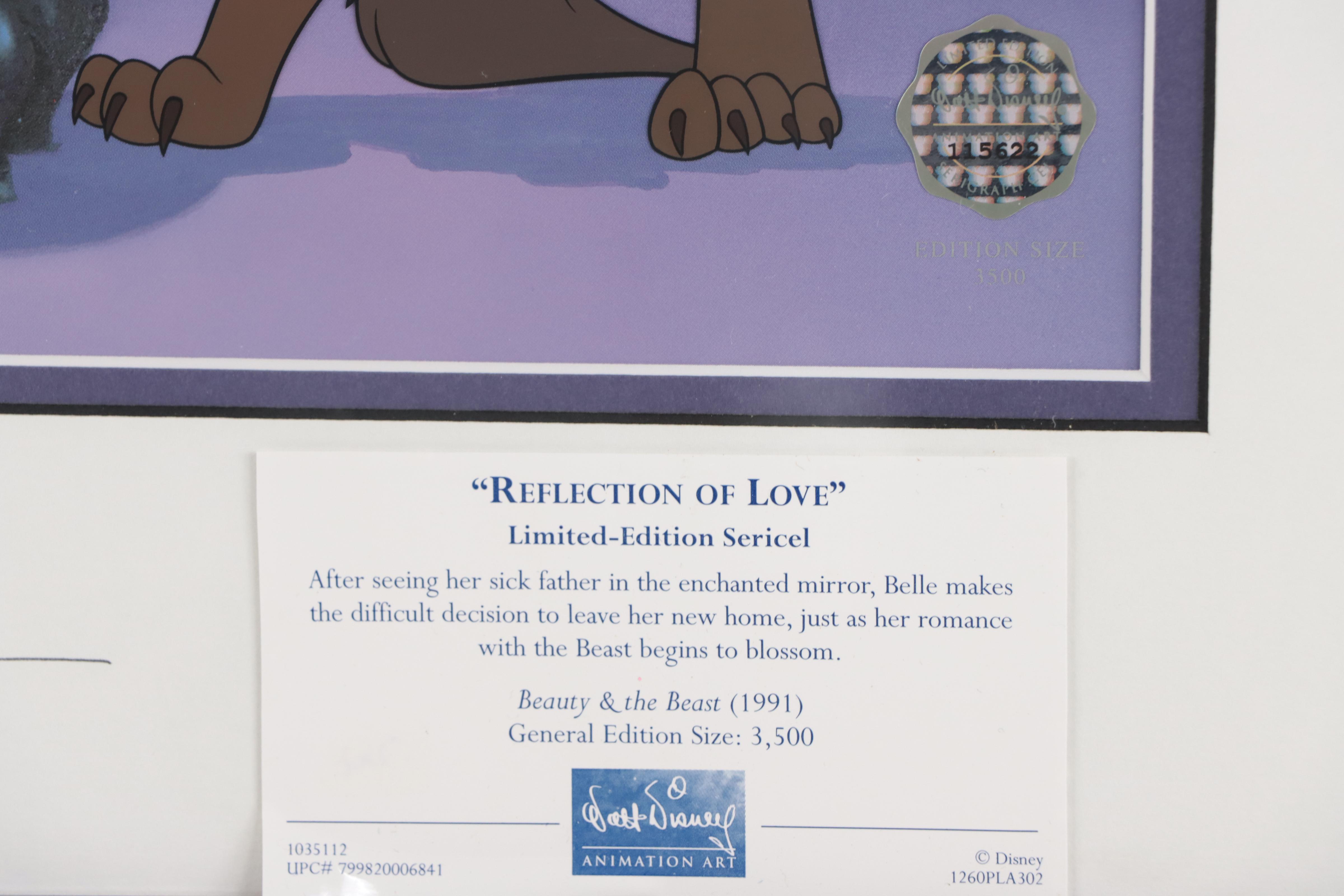 Disney Signed Sericel by Character Voice Artist "Reflection of Love," 1999