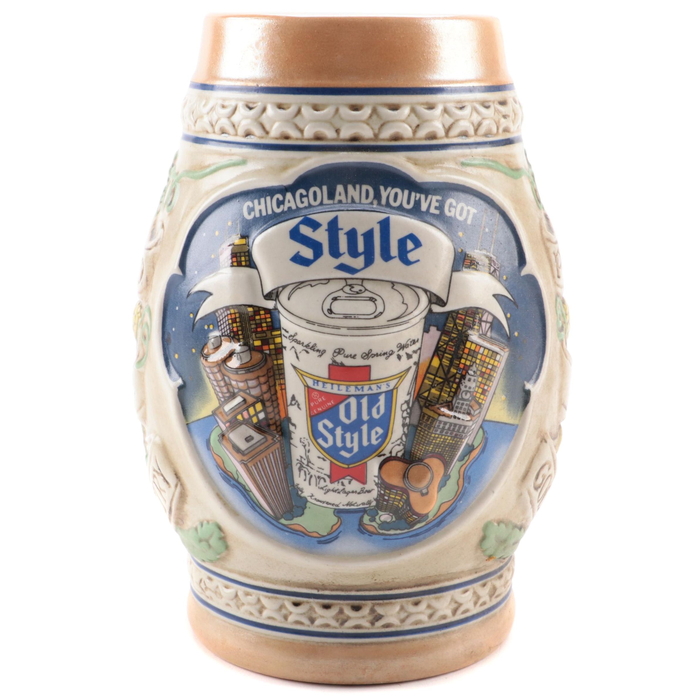 G. Heileman Brewing Company Chicago Themed Collectible Beer Stein, 1983
