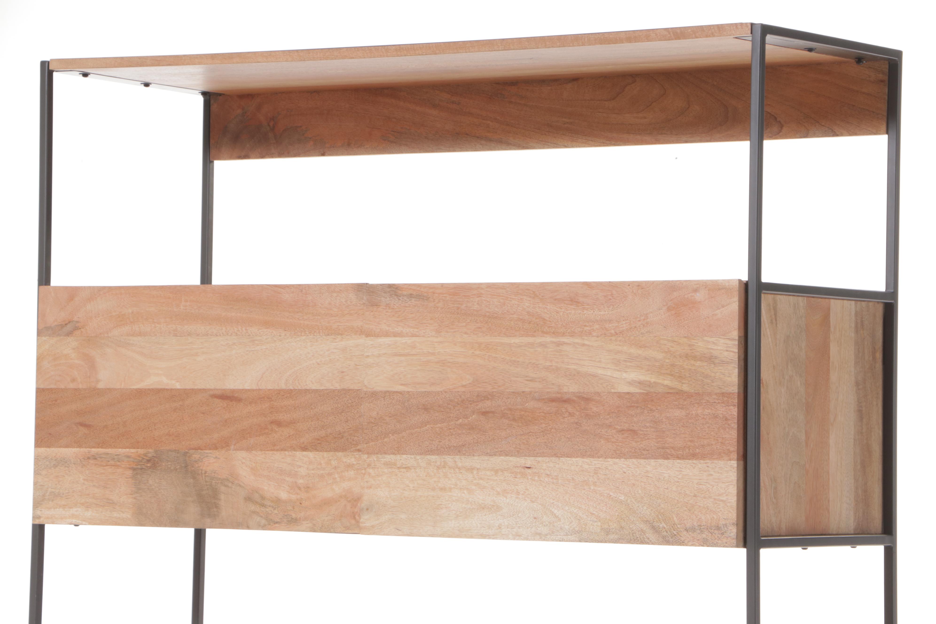 West Elm Industrial Mango Wood and Steel Modular Wall Desk