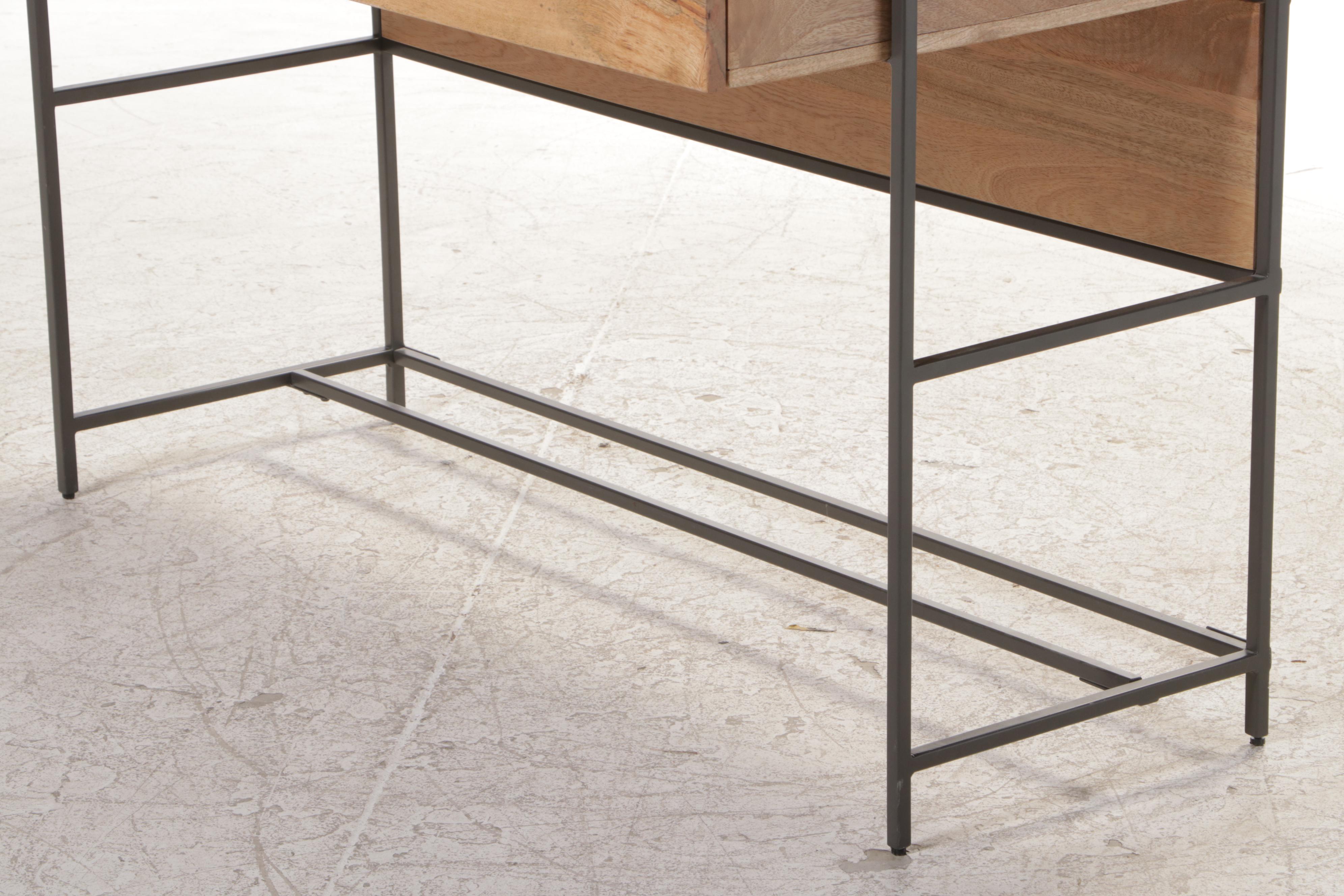 West Elm Industrial Mango Wood and Steel Modular Wall Desk