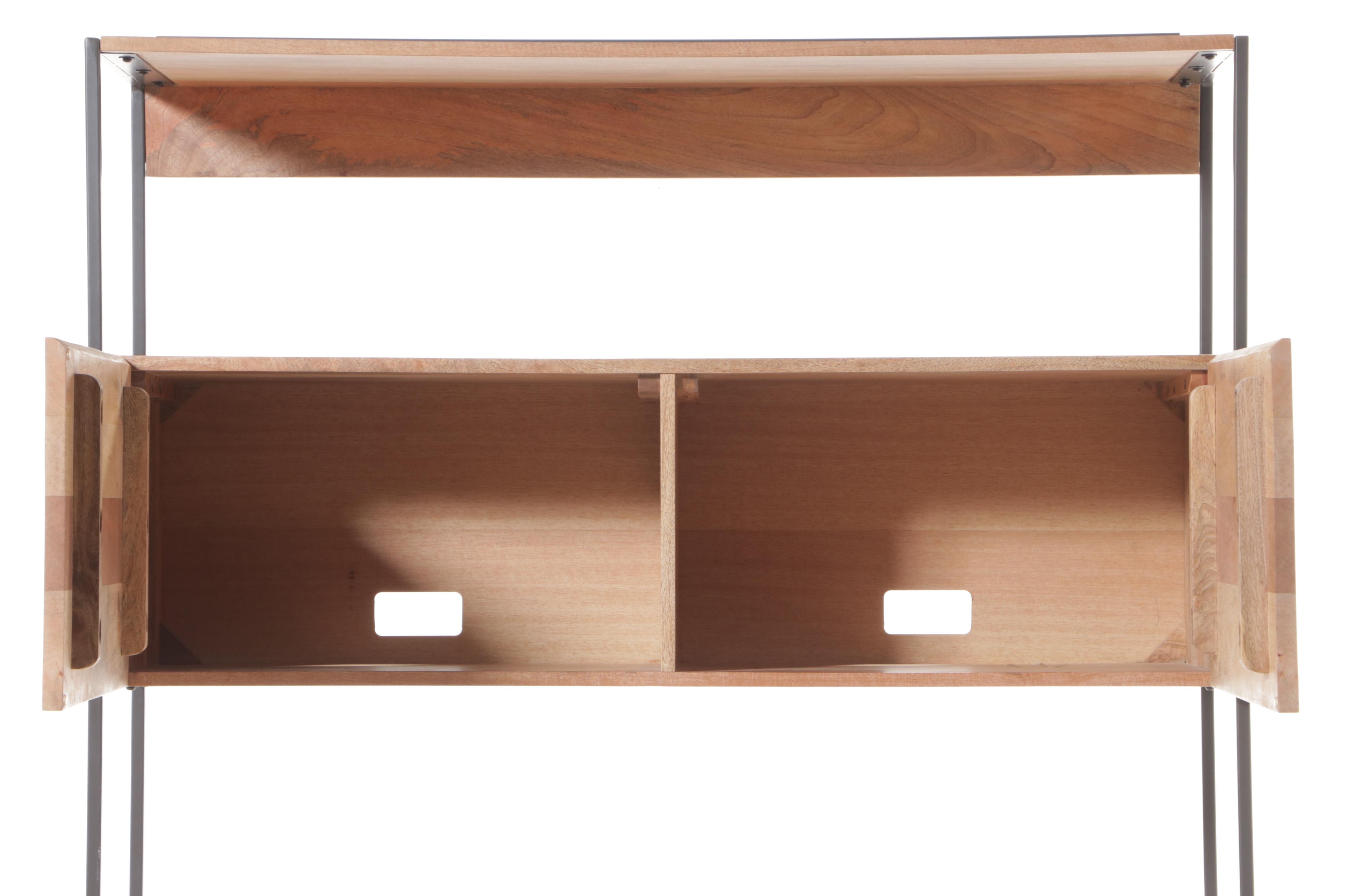 West Elm Industrial Mango Wood and Steel Modular Wall Desk