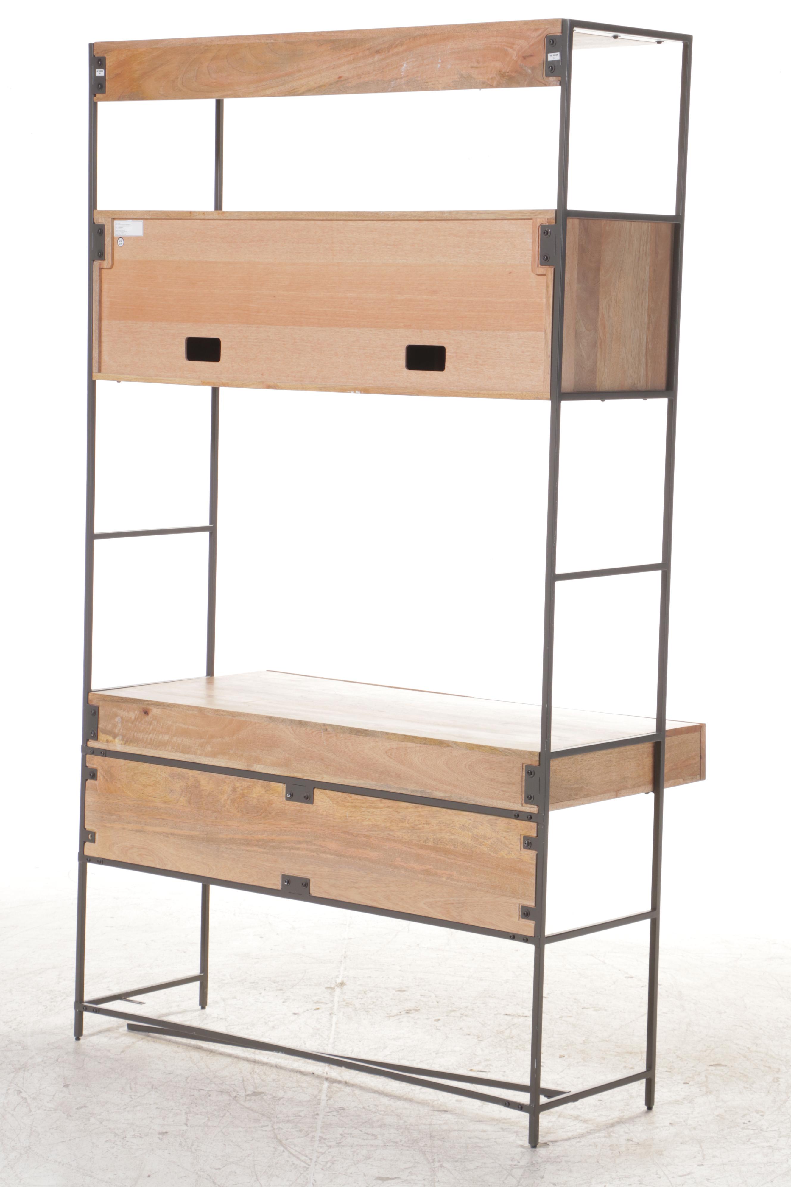 West Elm Industrial Mango Wood and Steel Modular Wall Desk