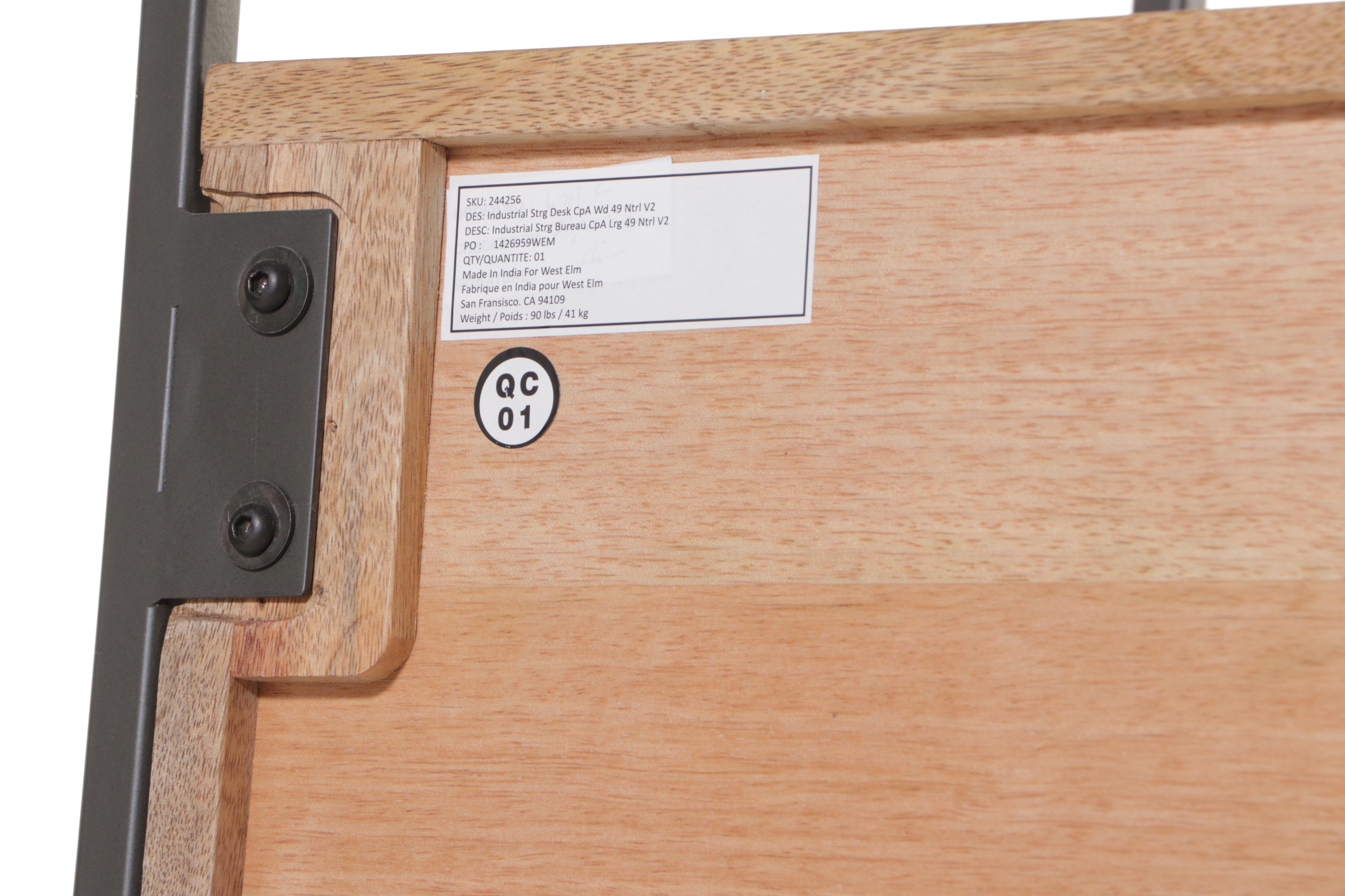 West Elm Industrial Mango Wood and Steel Modular Wall Desk