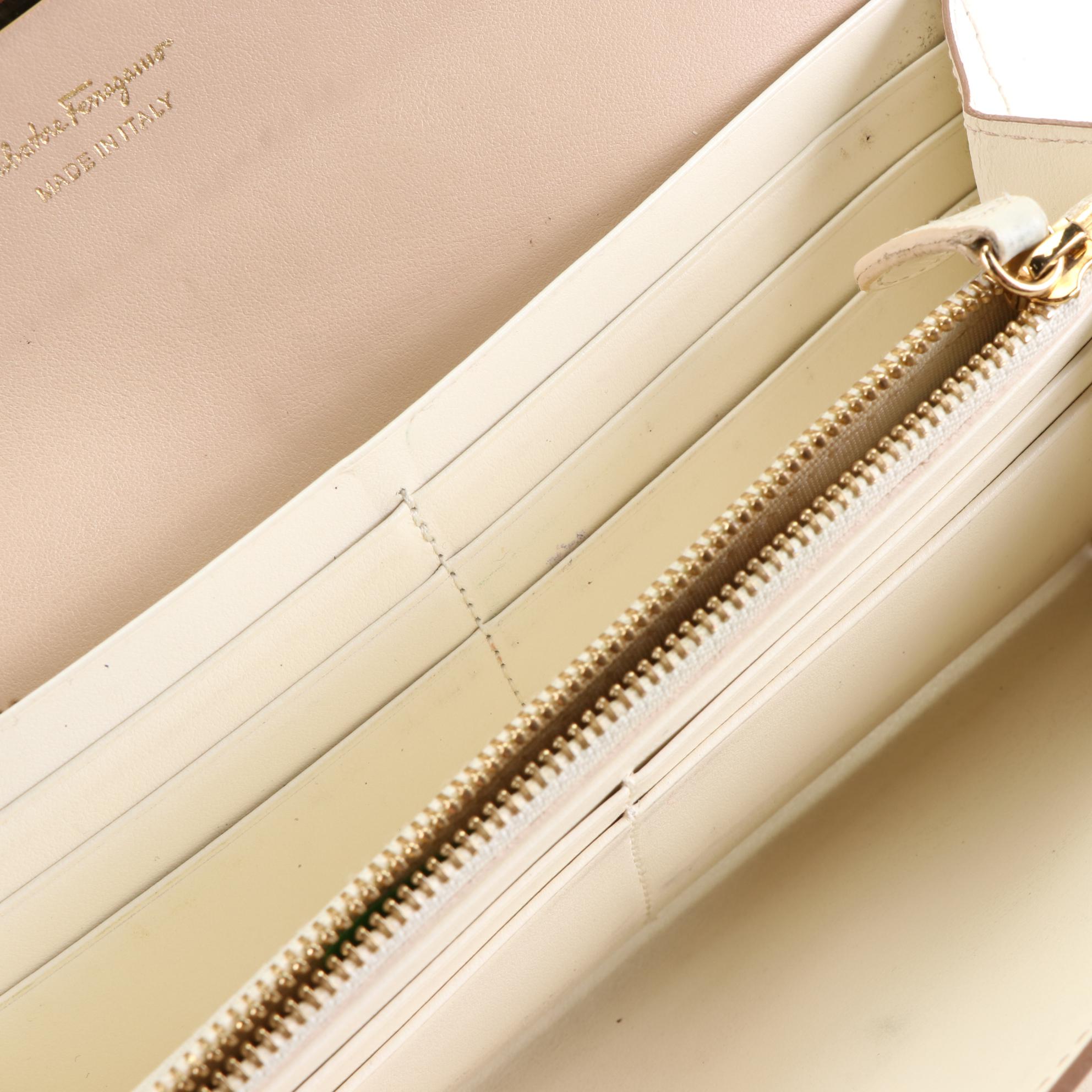 Salvatore Ferragamo Clutch Wallet in Tricolor Leather with Gancini Clasp