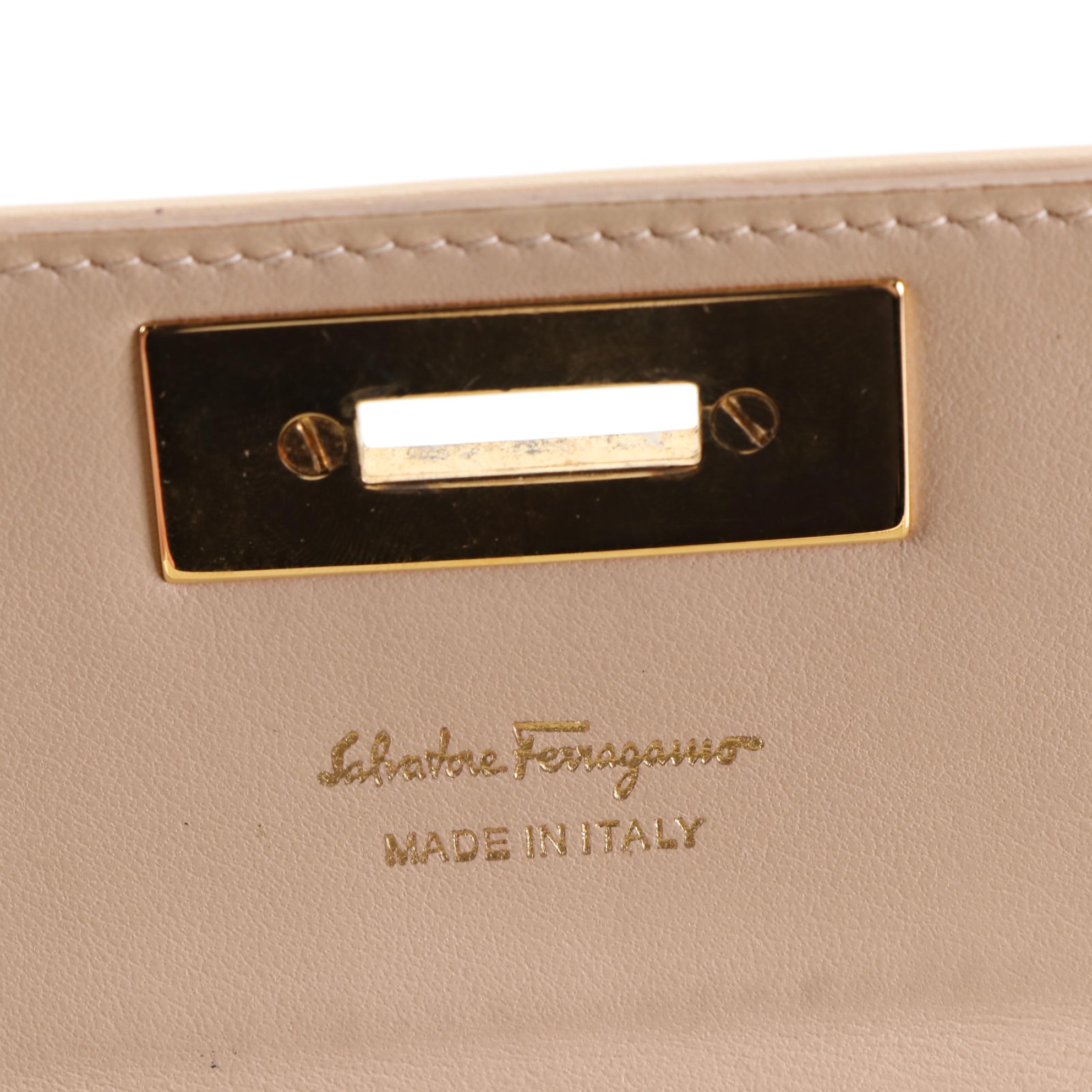 Salvatore Ferragamo Clutch Wallet in Tricolor Leather with Gancini Clasp