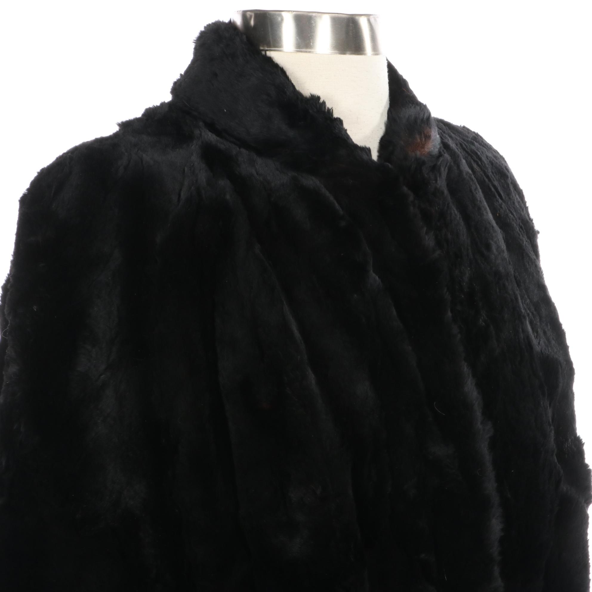 Dyed Sheared Muskrat Fur Cape from Roark Furs