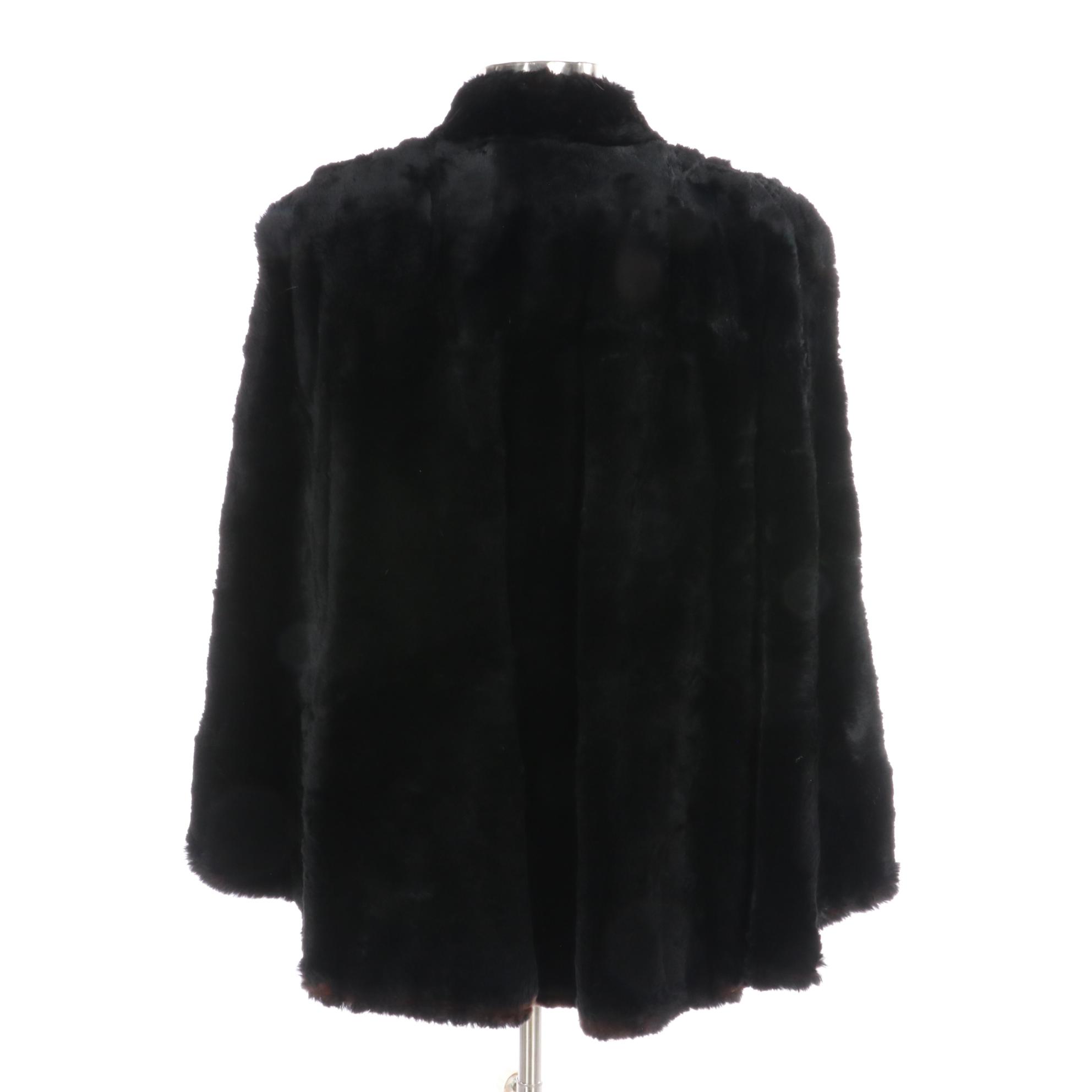 Dyed Sheared Muskrat Fur Cape from Roark Furs
