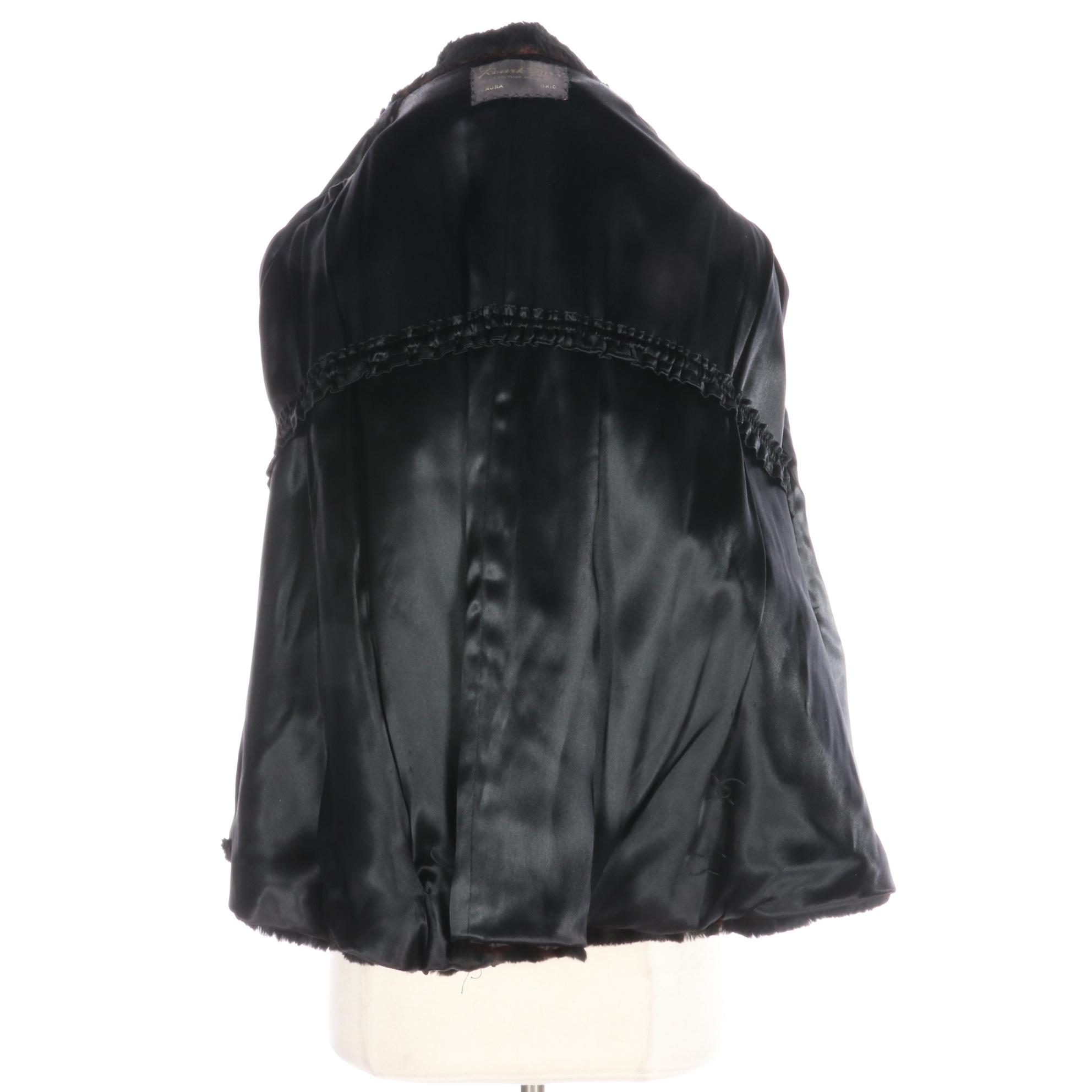 Dyed Sheared Muskrat Fur Cape from Roark Furs