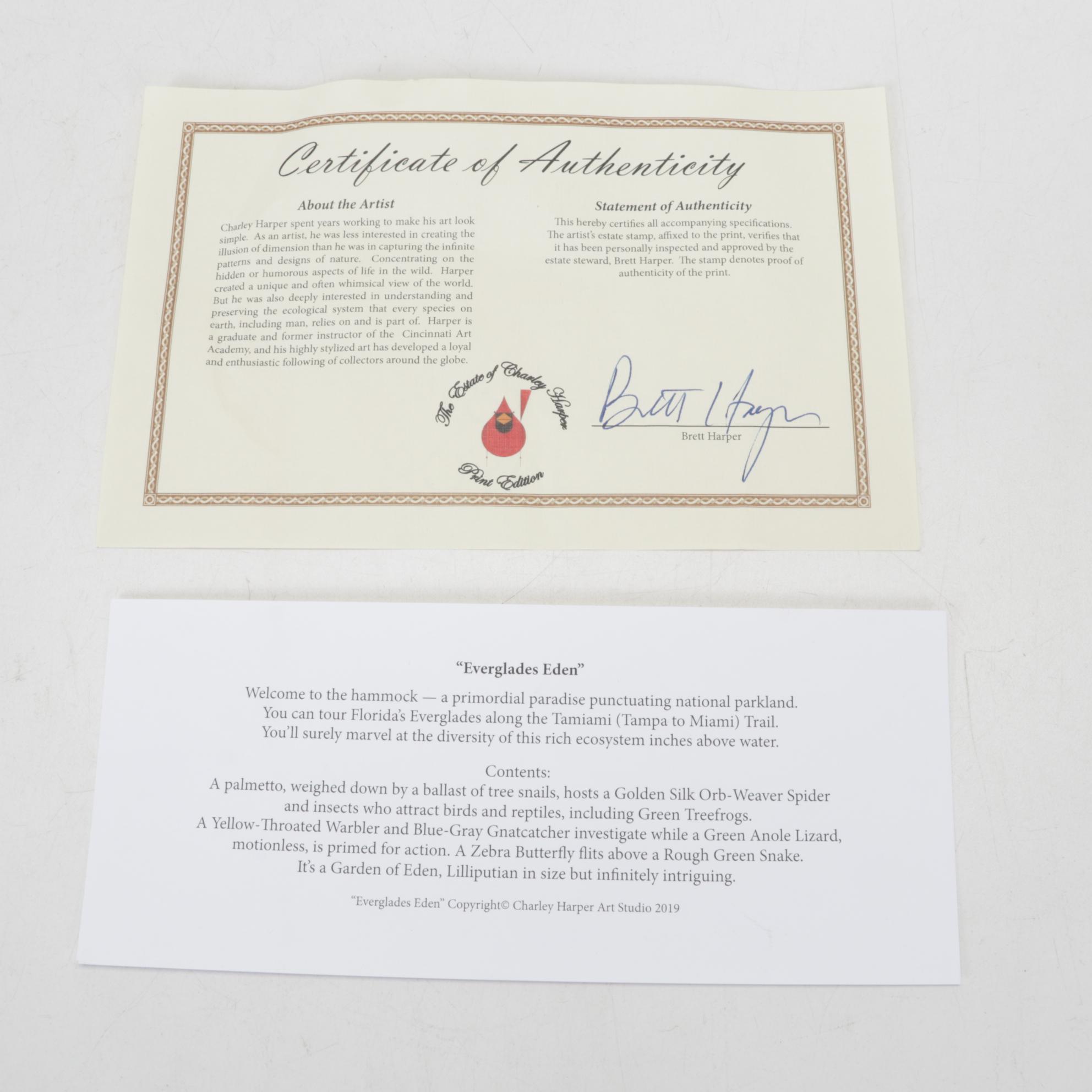 Giclée After Charley Harper "Everglades Eden," 21st Century