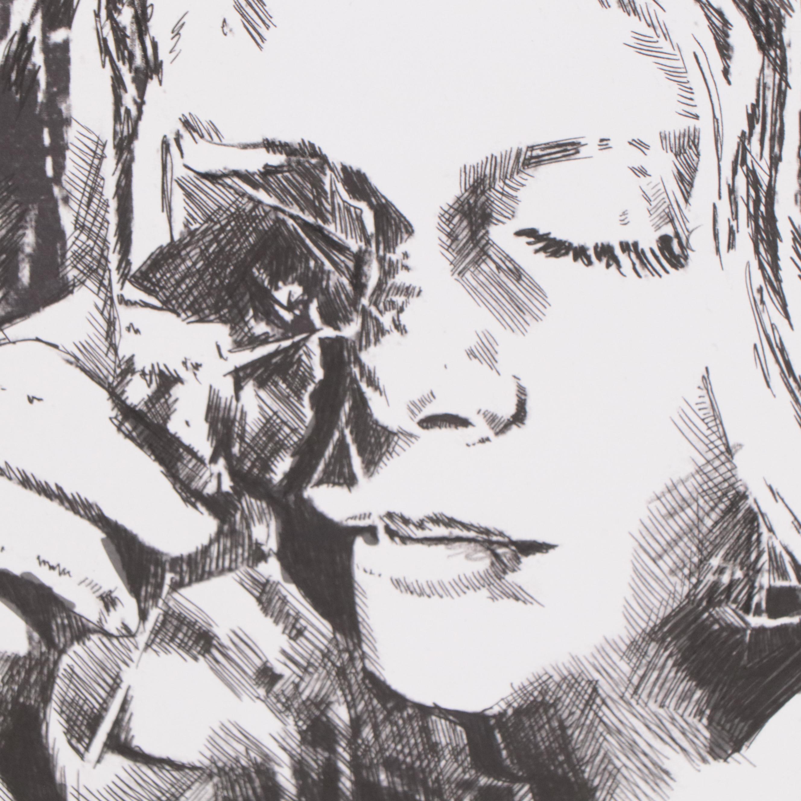 Portrait Ink Drawing of a , 2021