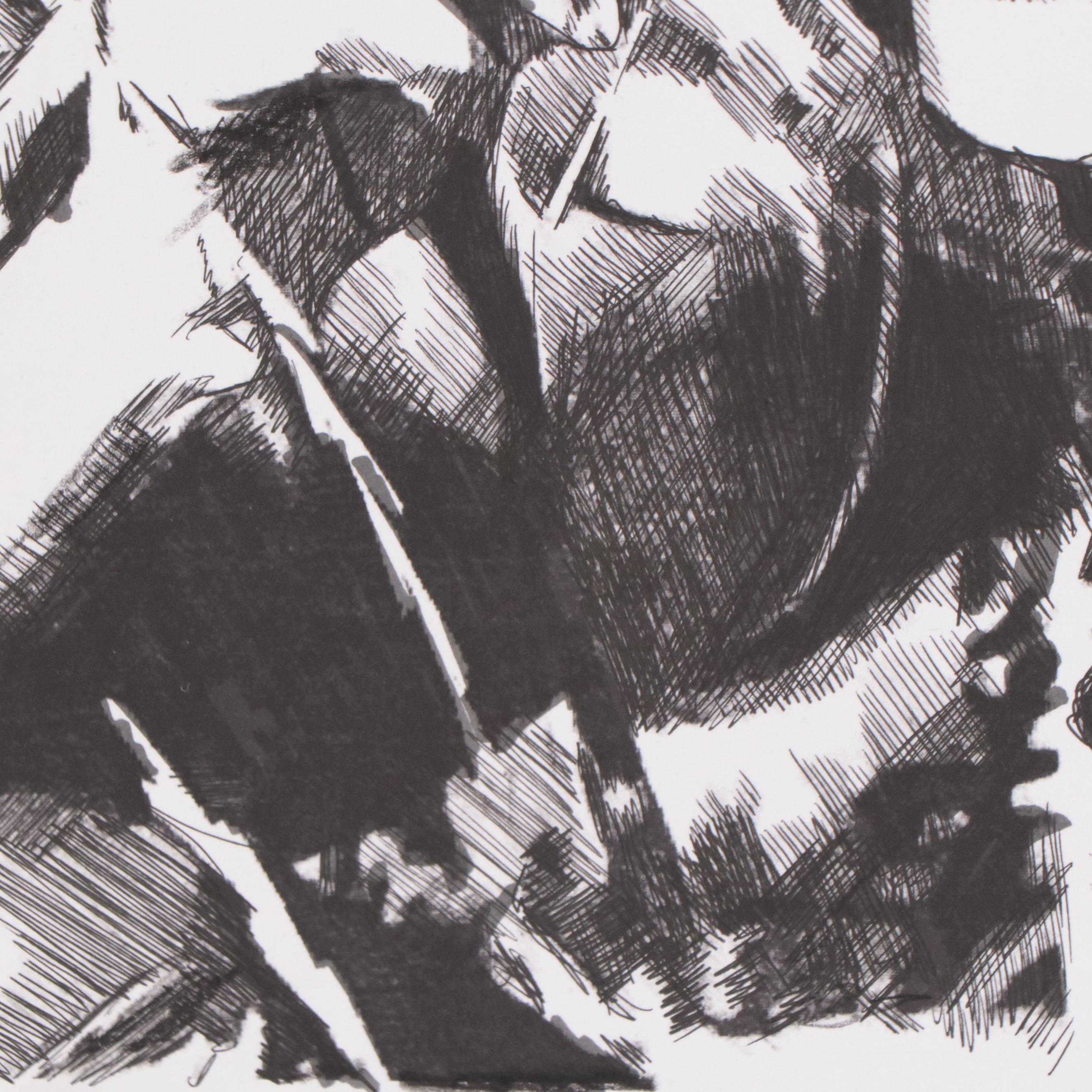 Portrait Ink Drawing of a , 2021