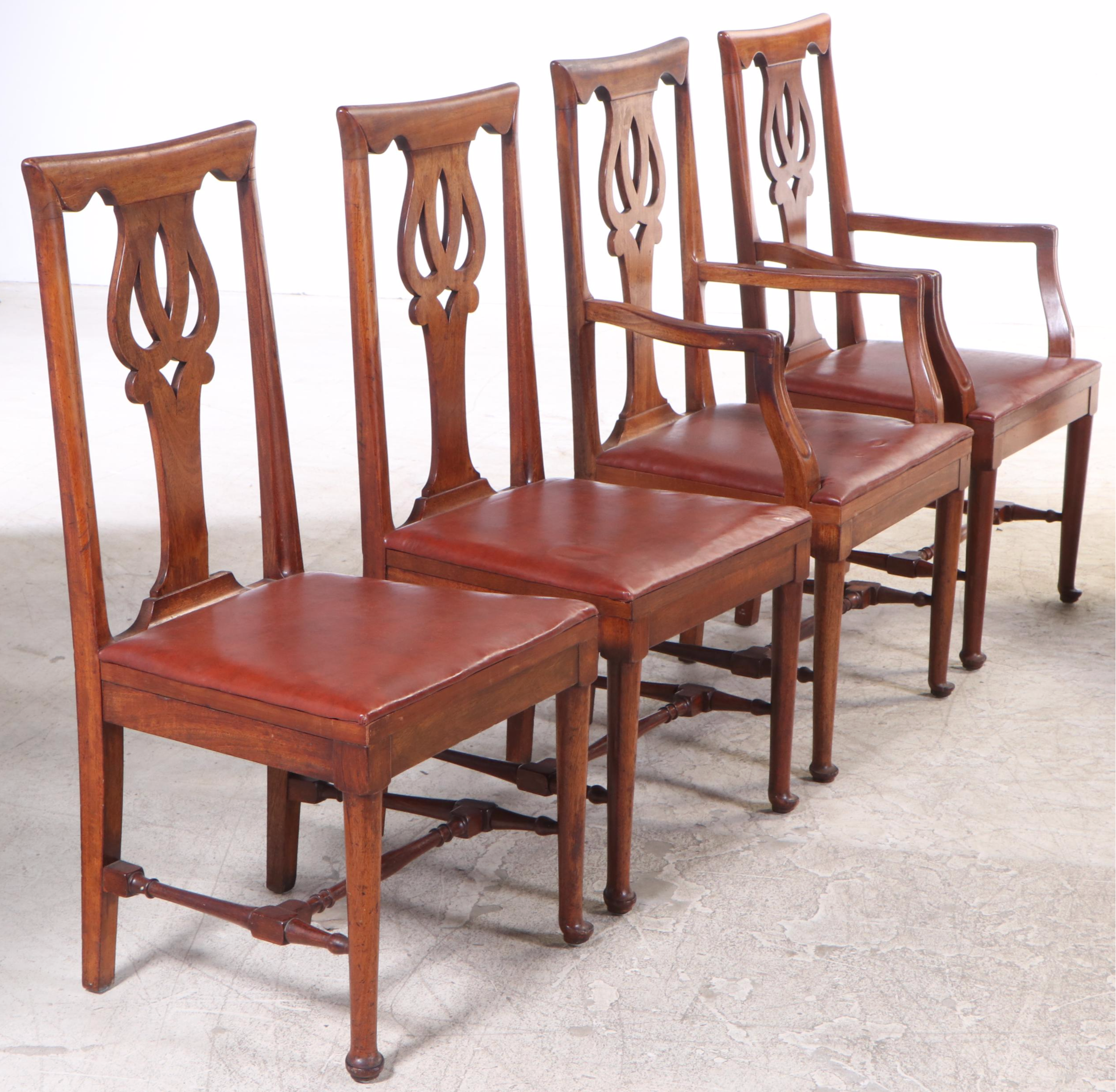 Eight Queen Anne Style Mahogany Dining Chairs, Early 20th Century