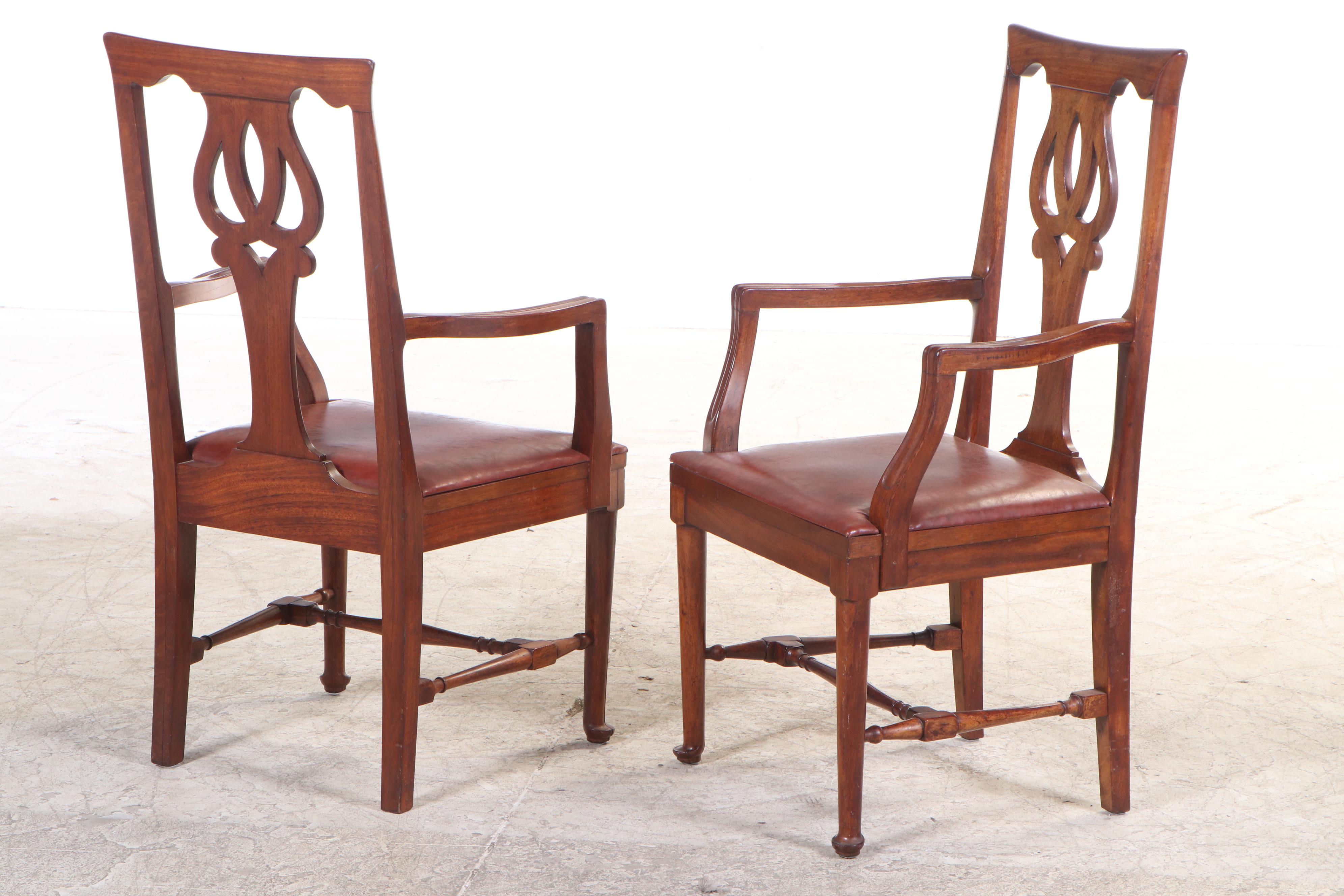 Eight Queen Anne Style Mahogany Dining Chairs, Early 20th Century