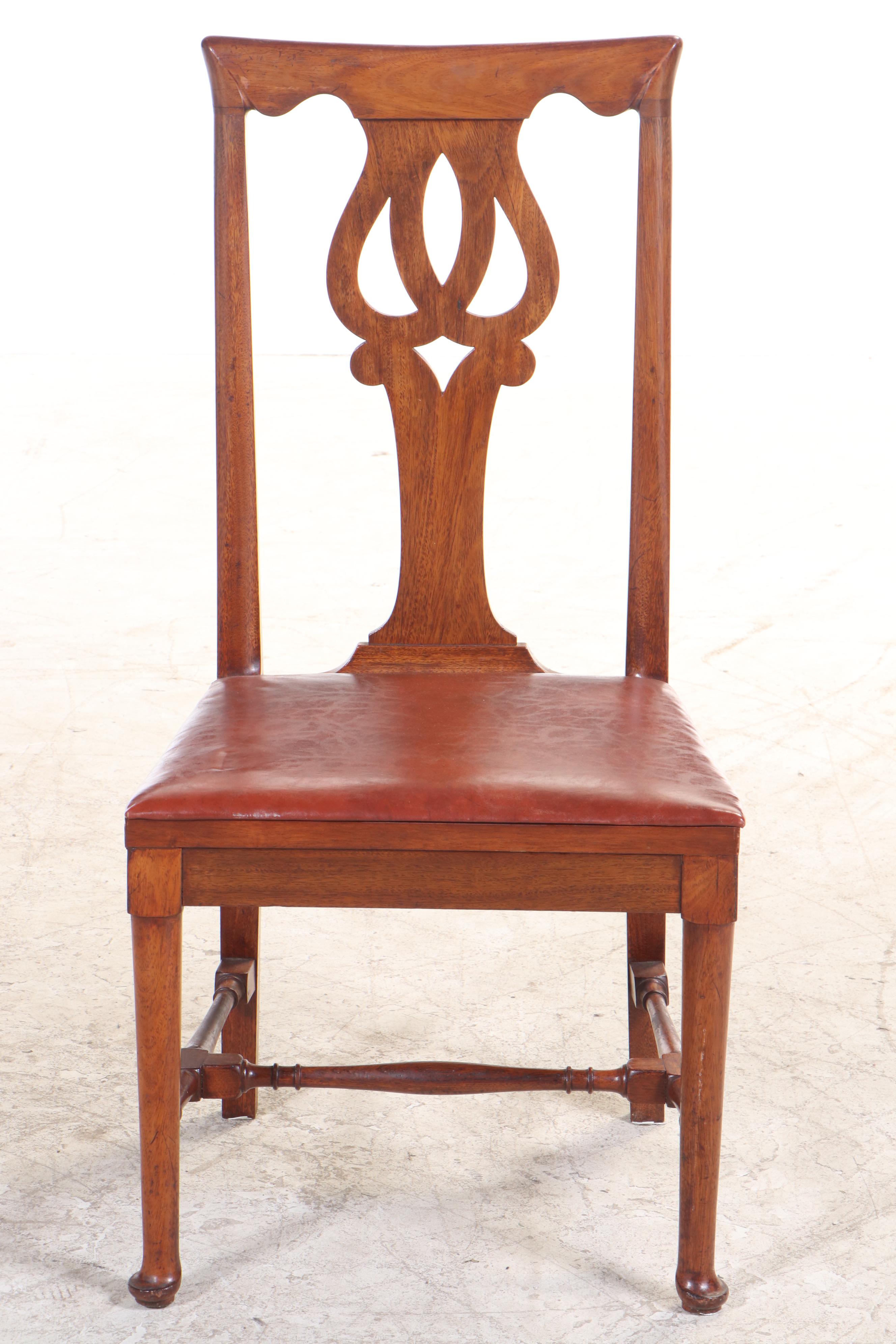 Eight Queen Anne Style Mahogany Dining Chairs, Early 20th Century
