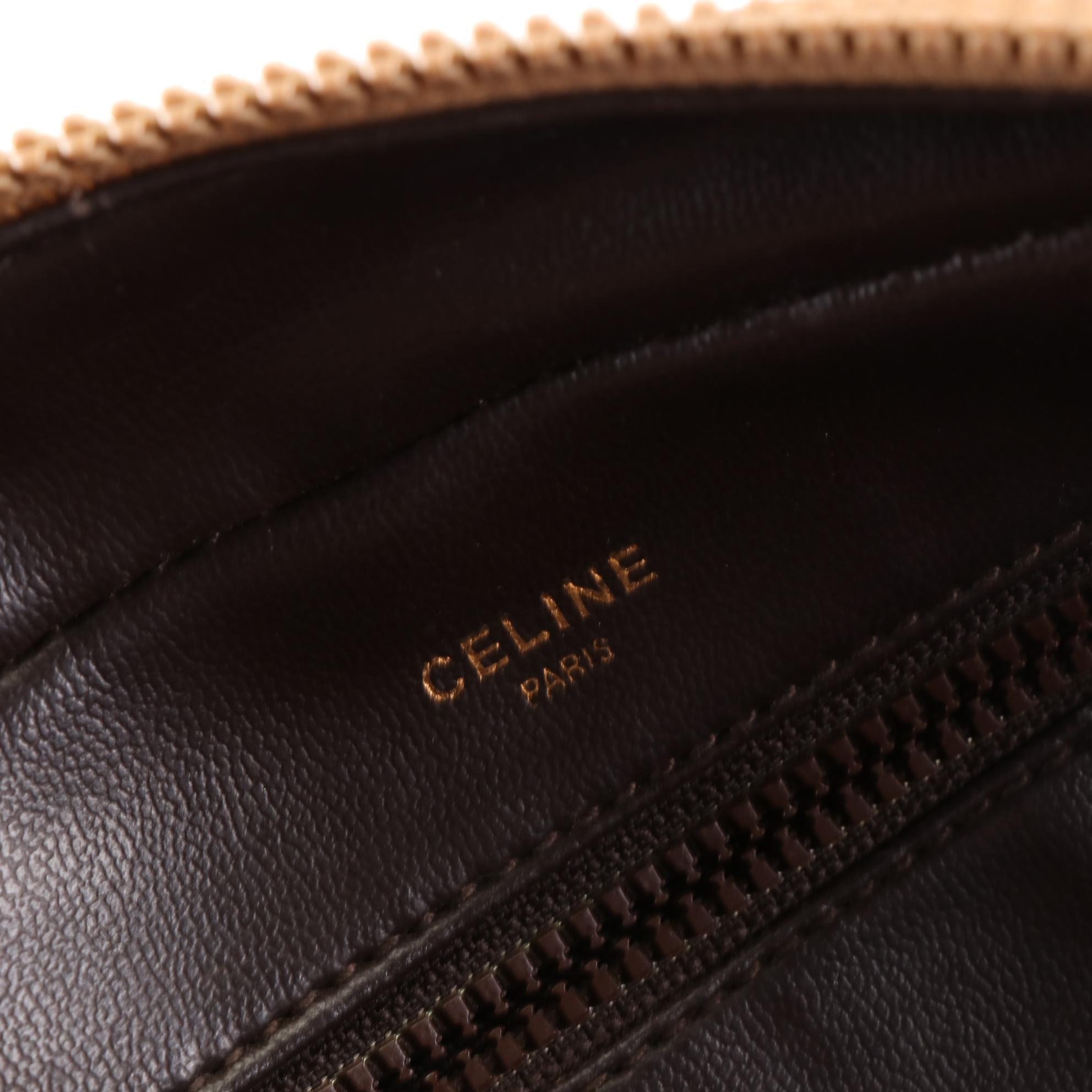 Celine Handbag in Macadam Coated Canvas with Leather Trim