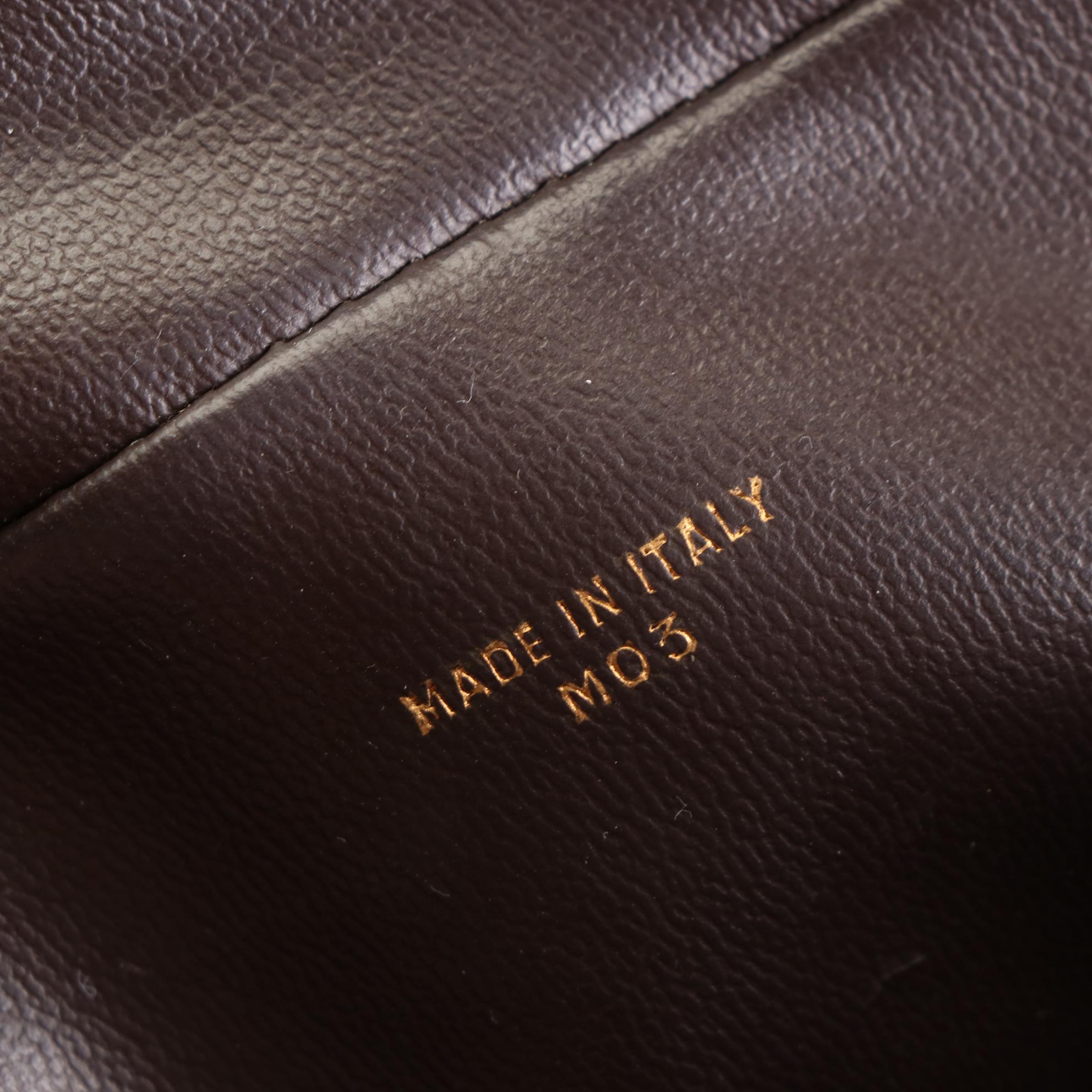 Celine Handbag in Macadam Coated Canvas with Leather Trim