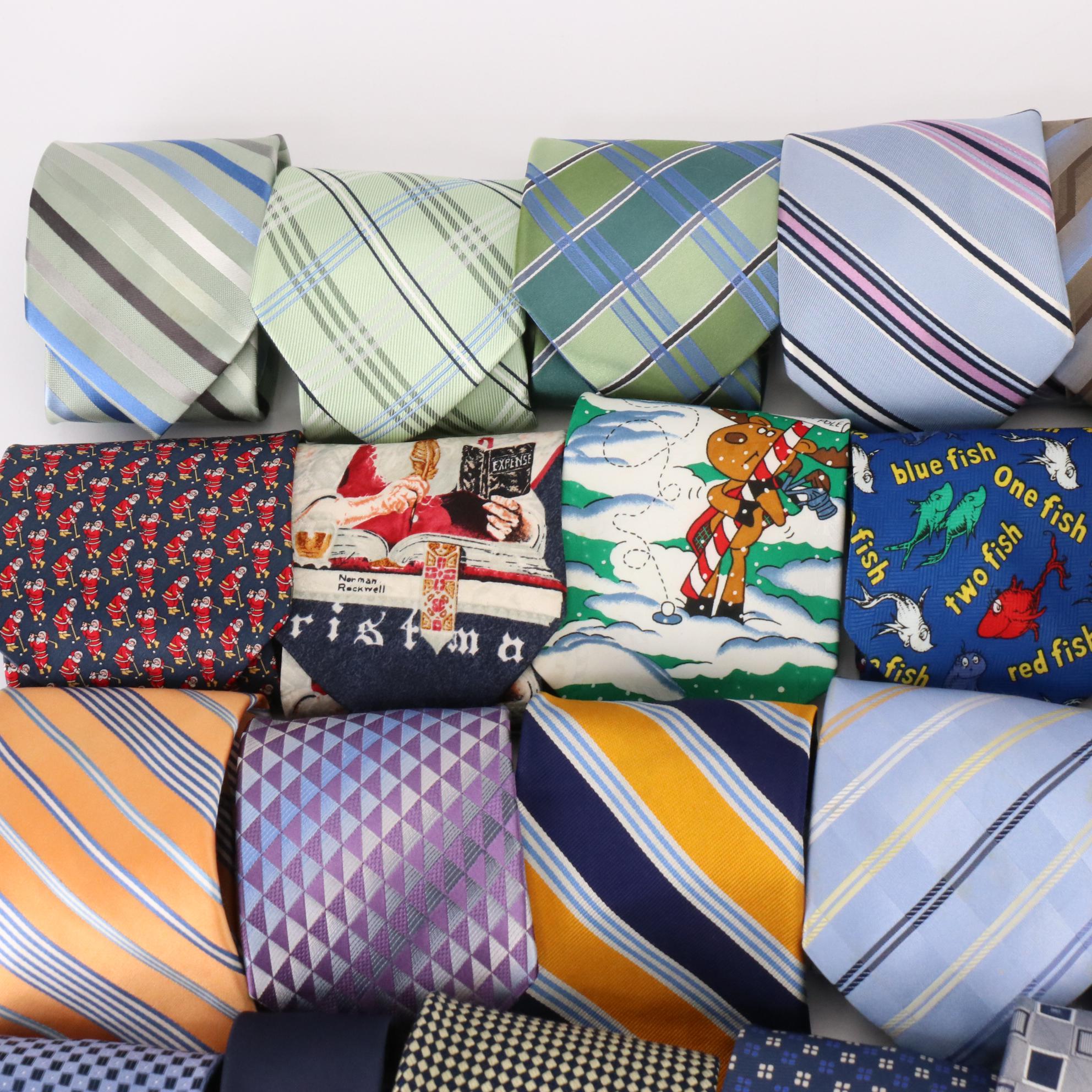 41 Various Men's Neck Ties, Featuring Brooks Brothers, Calvin Klein, and More
