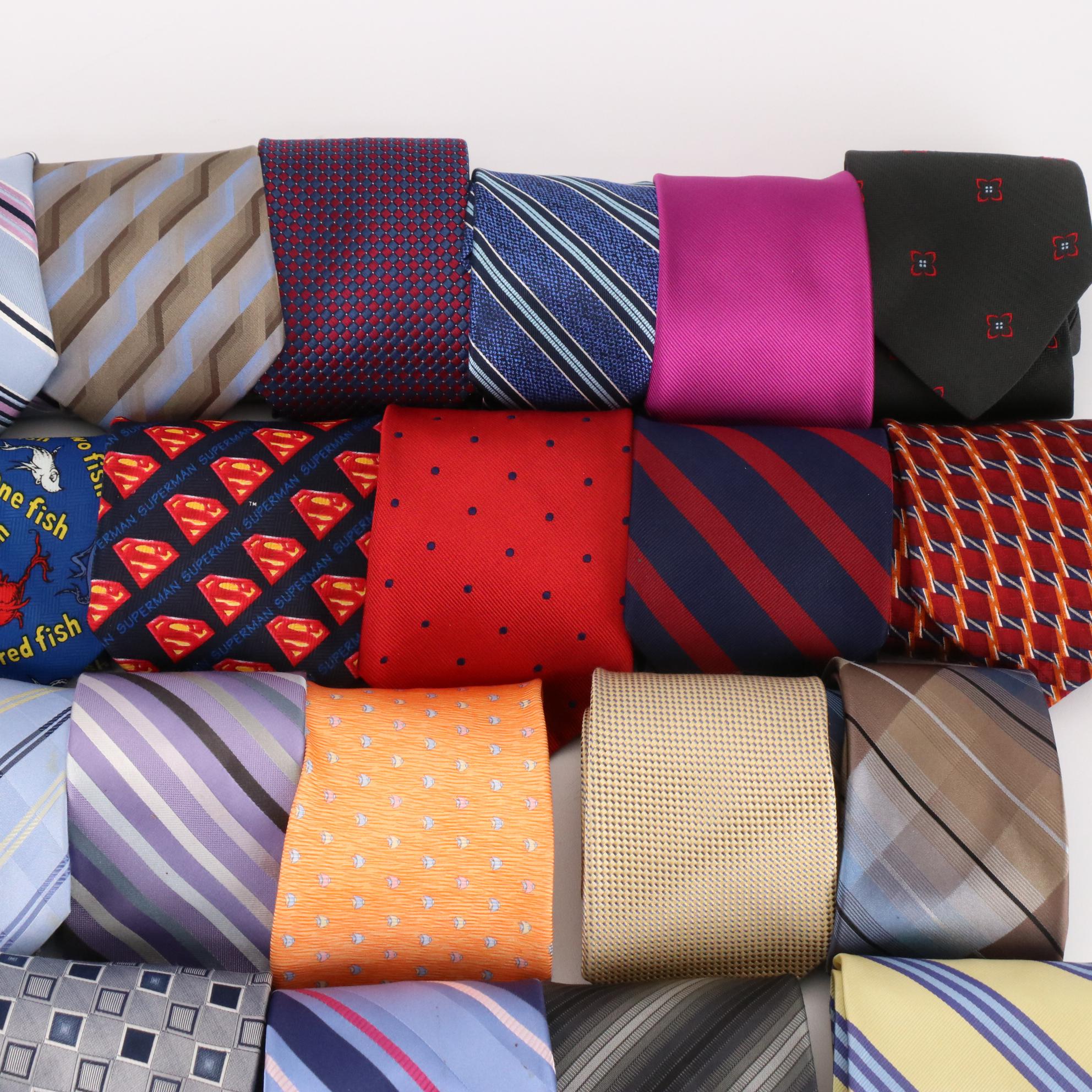 41 Various Men's Neck Ties, Featuring Brooks Brothers, Calvin Klein, and More